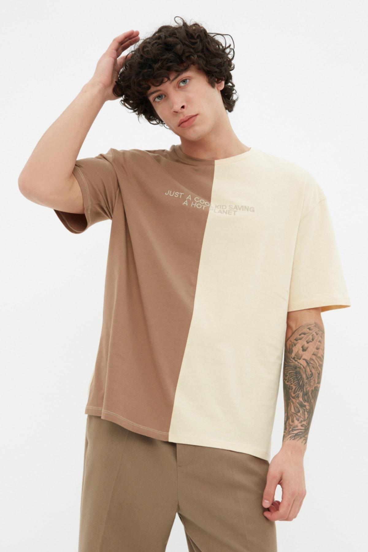 Brown Oversize T-Shirt, , large image number 0