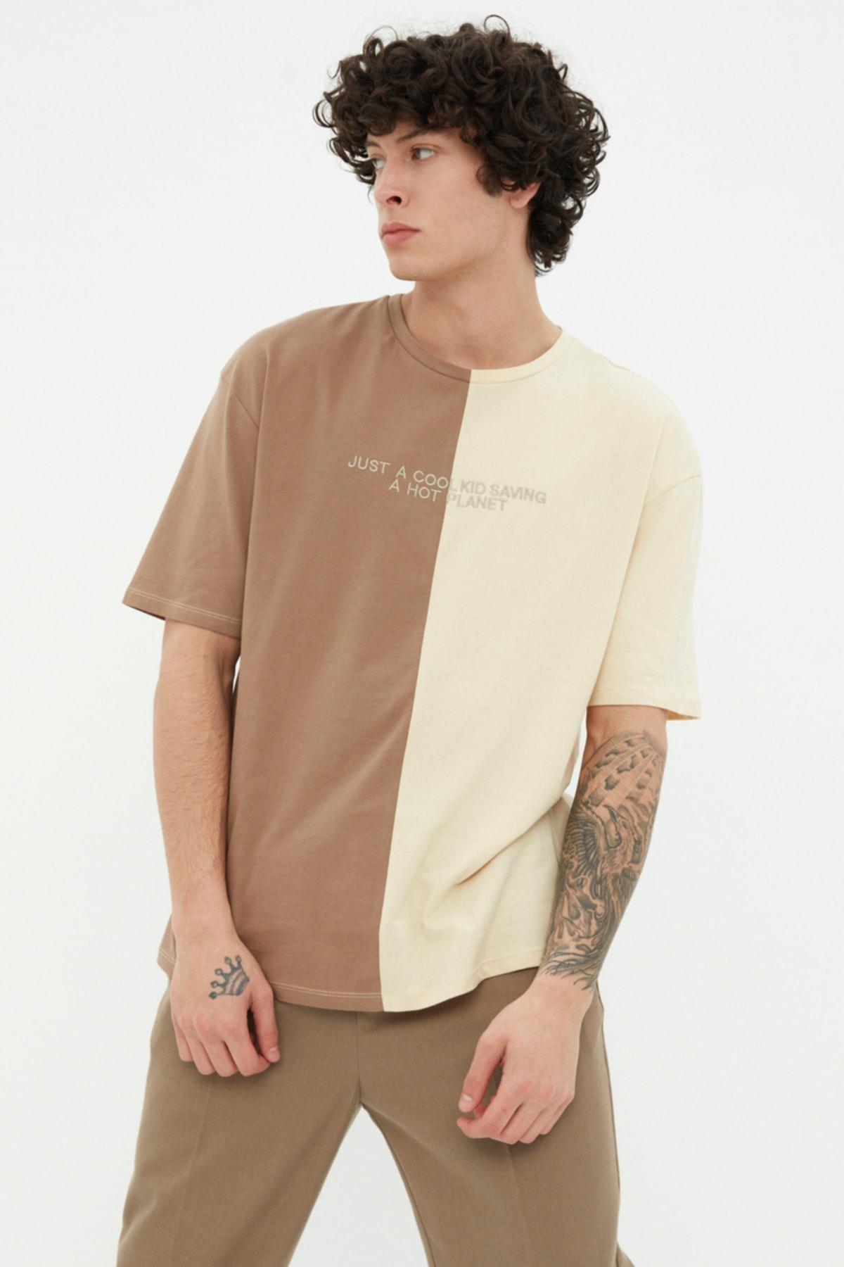 Brown Oversize T-Shirt, , large image number 1