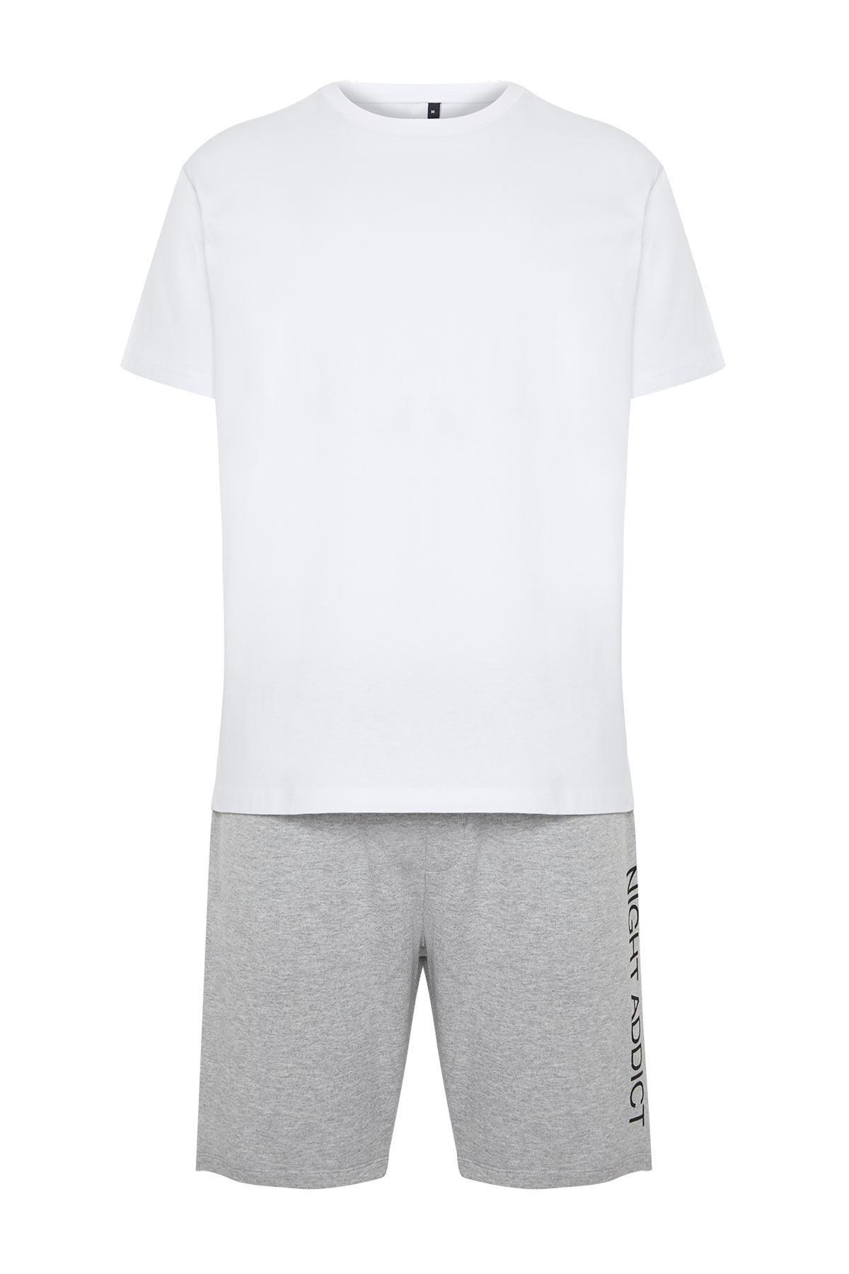 White Cotton Pajama Set, White, large image number 6