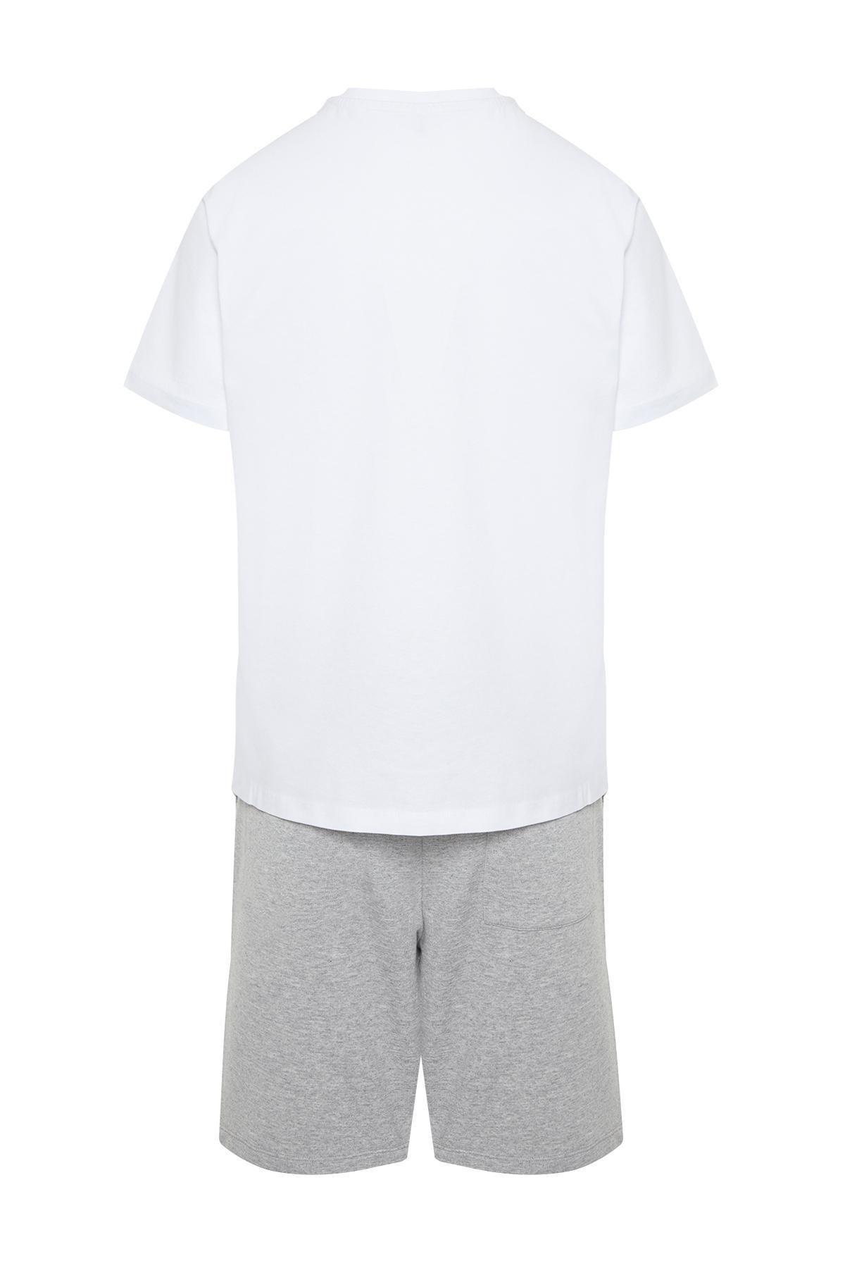 White Cotton Pajama Set, White, large image number 7