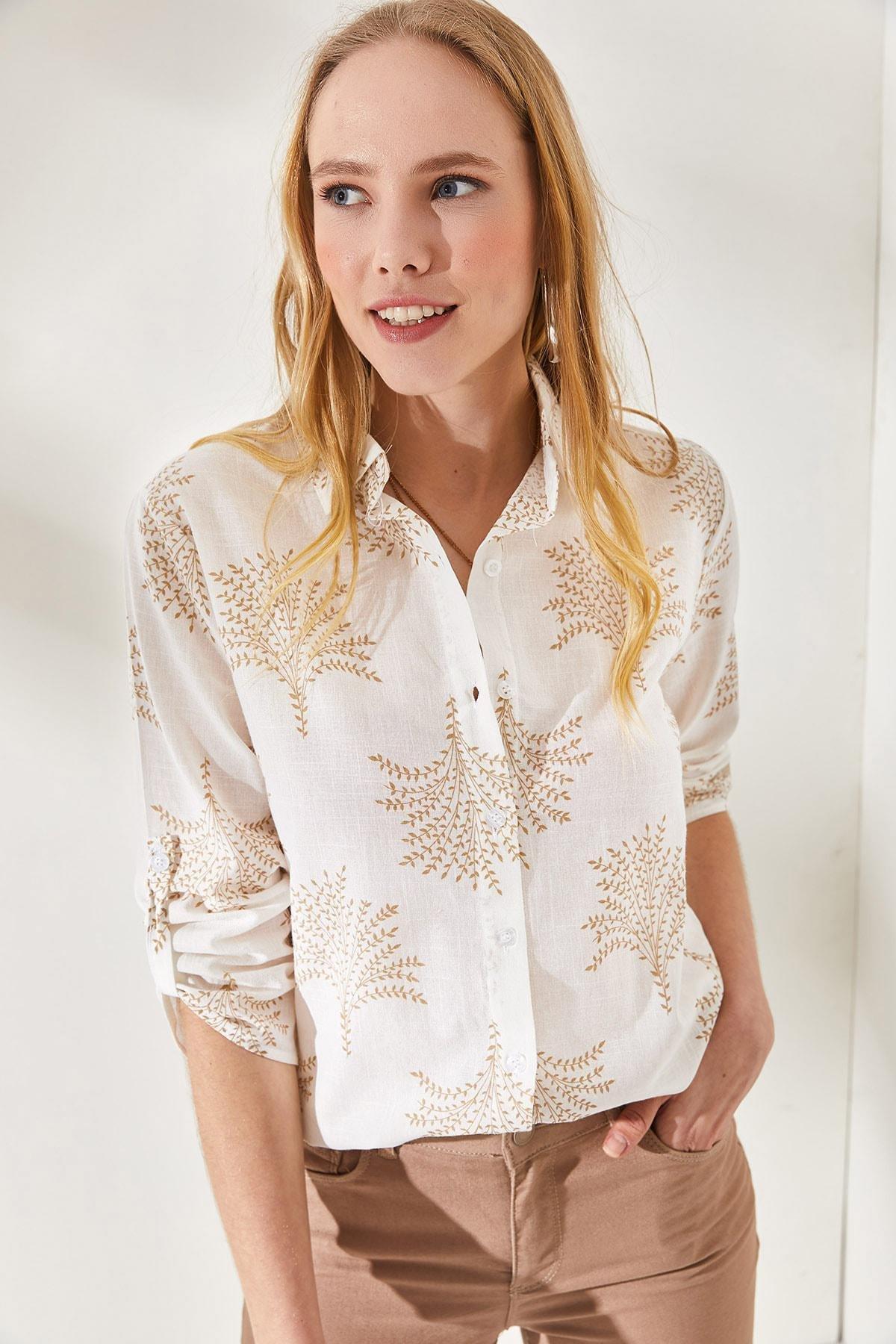 Beige Foldable Linen Shirt, , large image number 2