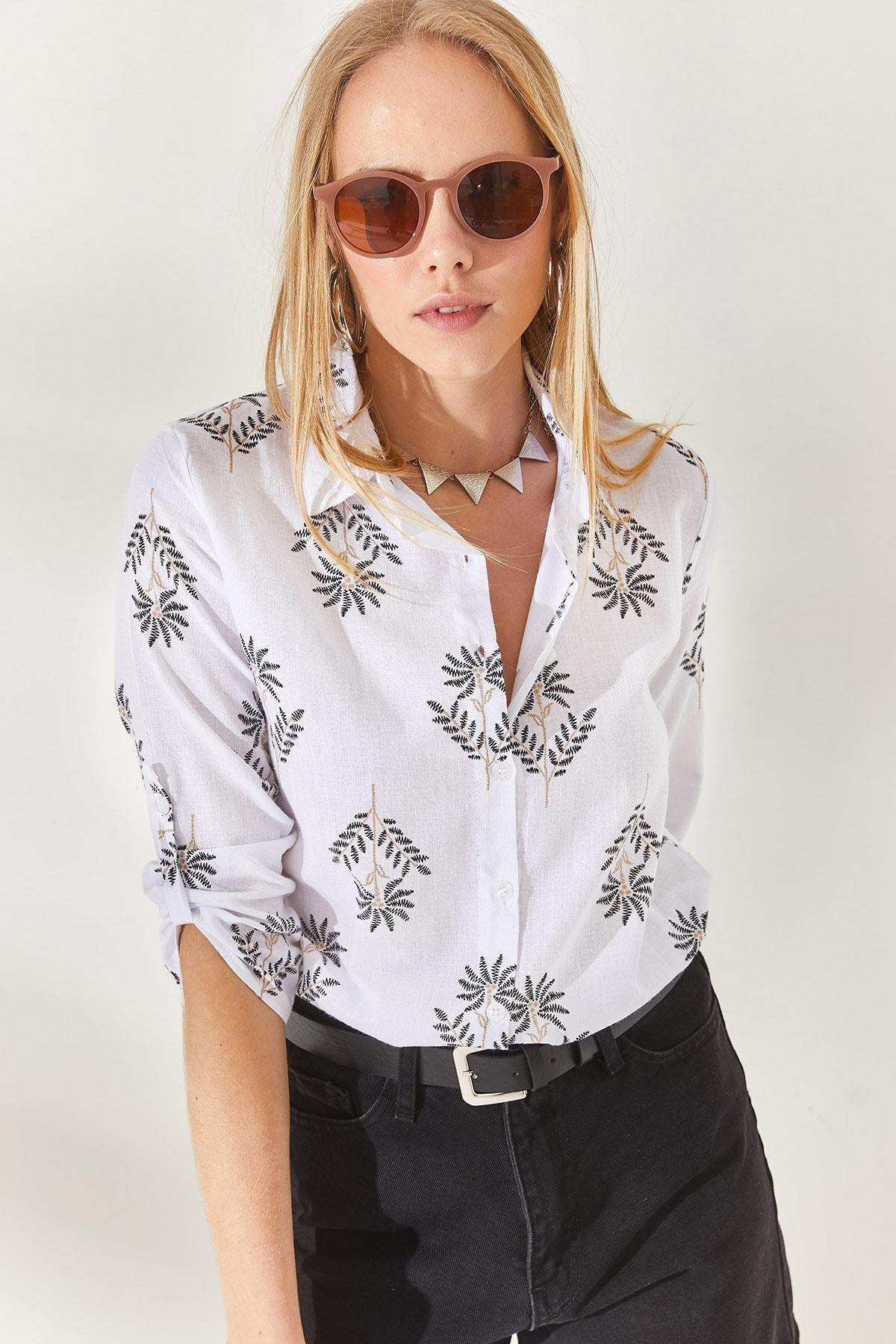 Black Folding Sleeves Linen Shirt, , large image number 3