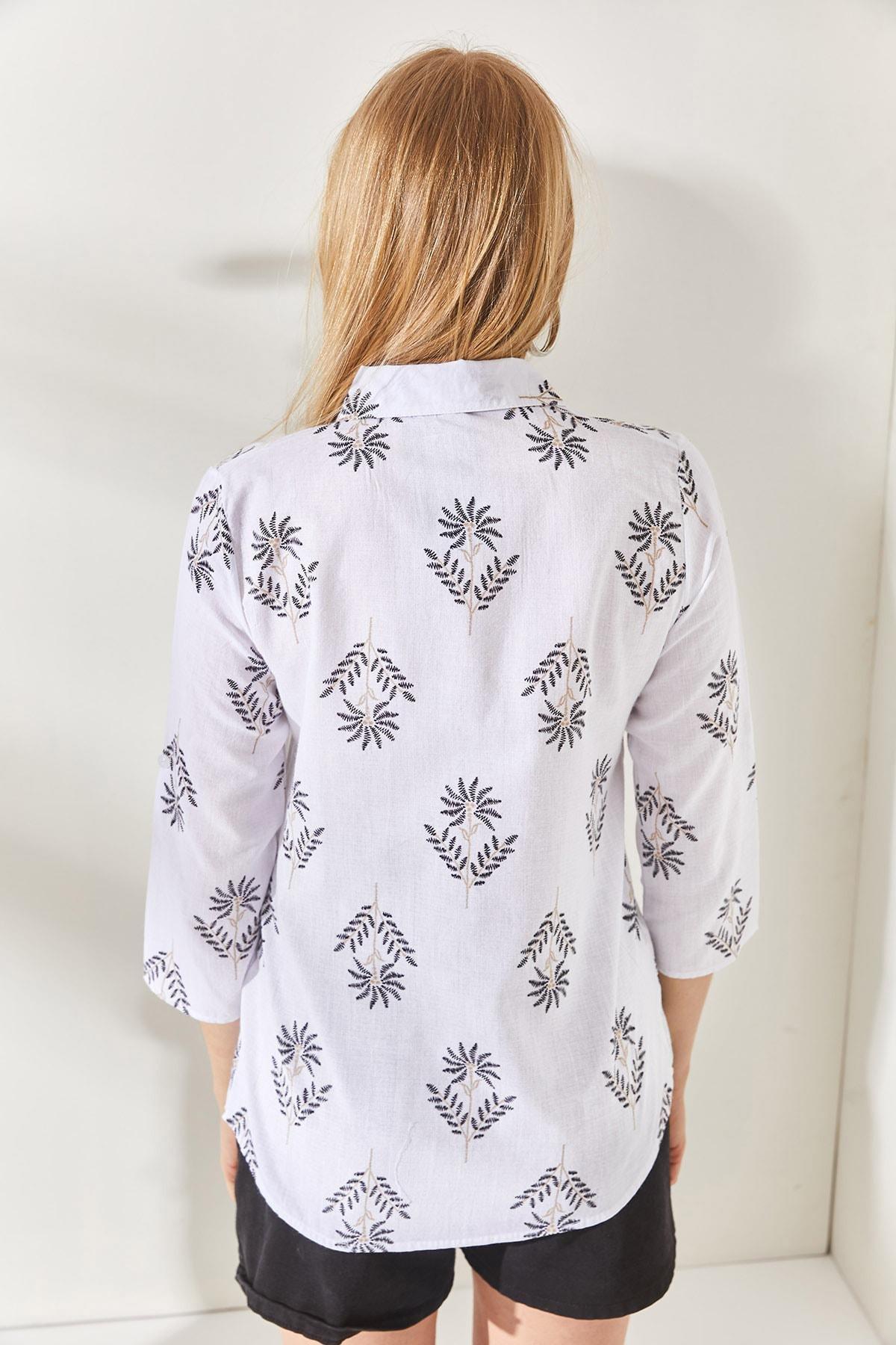 Black Folding Sleeves Linen Shirt, , large image number 4