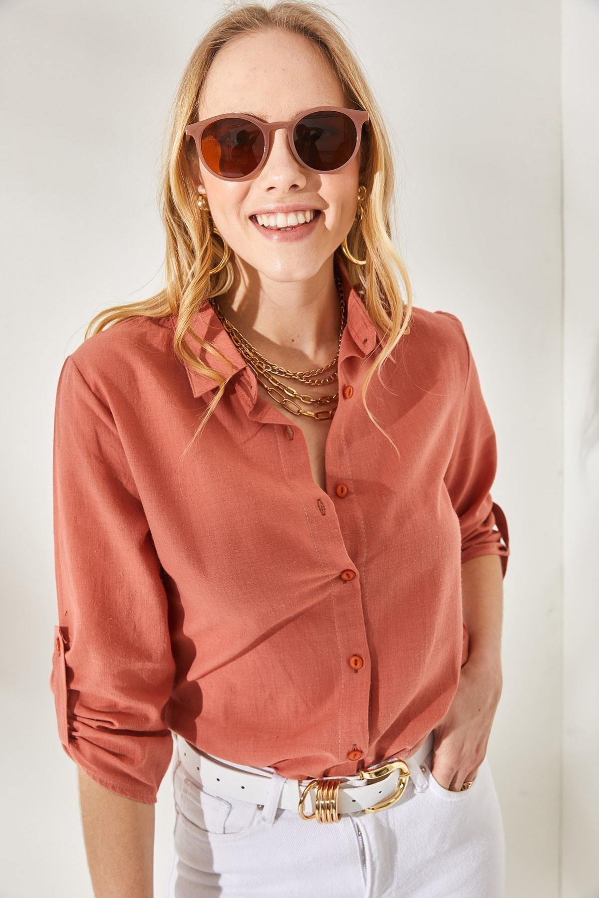 Orange Peel Foldable Linen Shirt, , large image number 3
