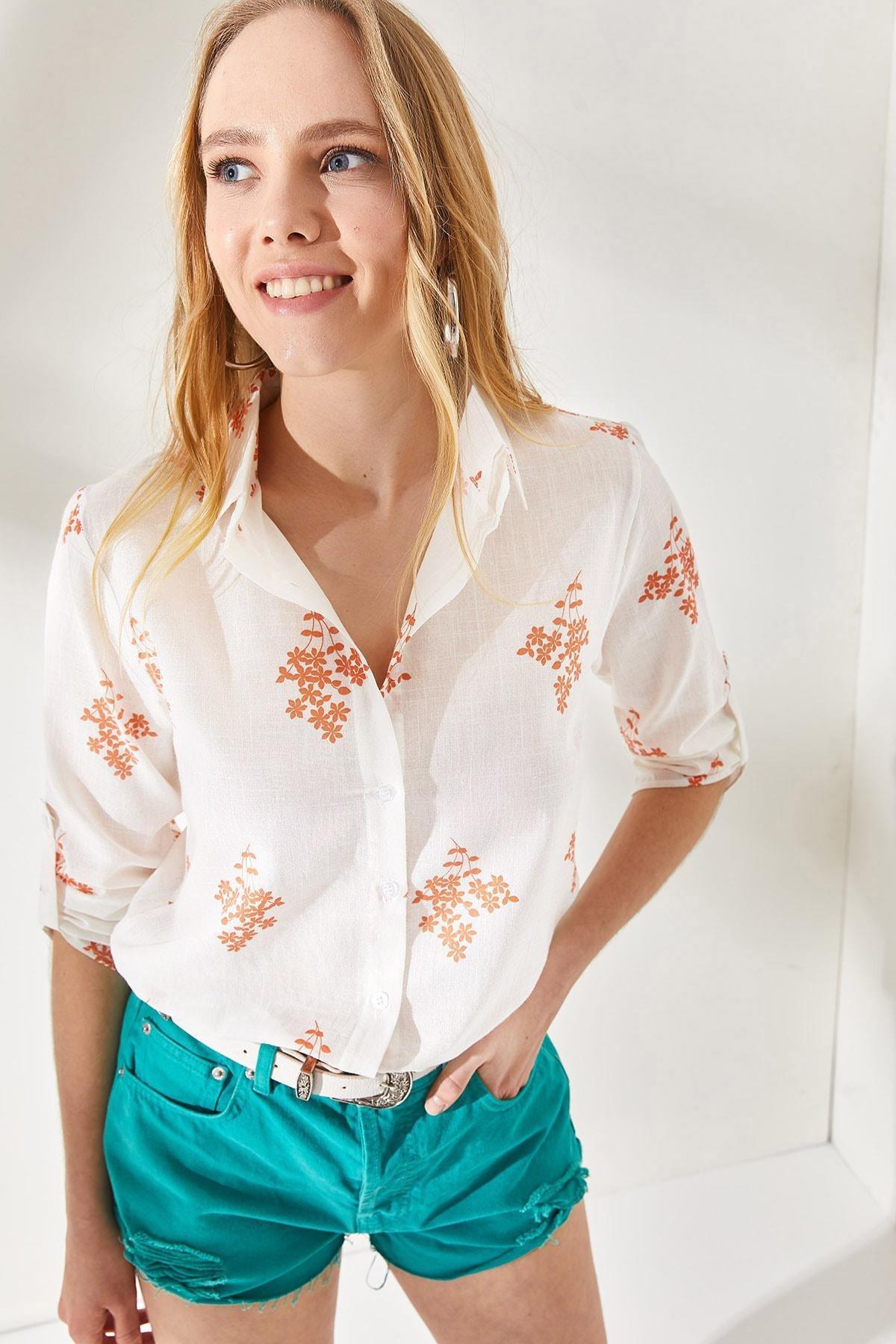 Orange Patterned Shirt, , large image number 0