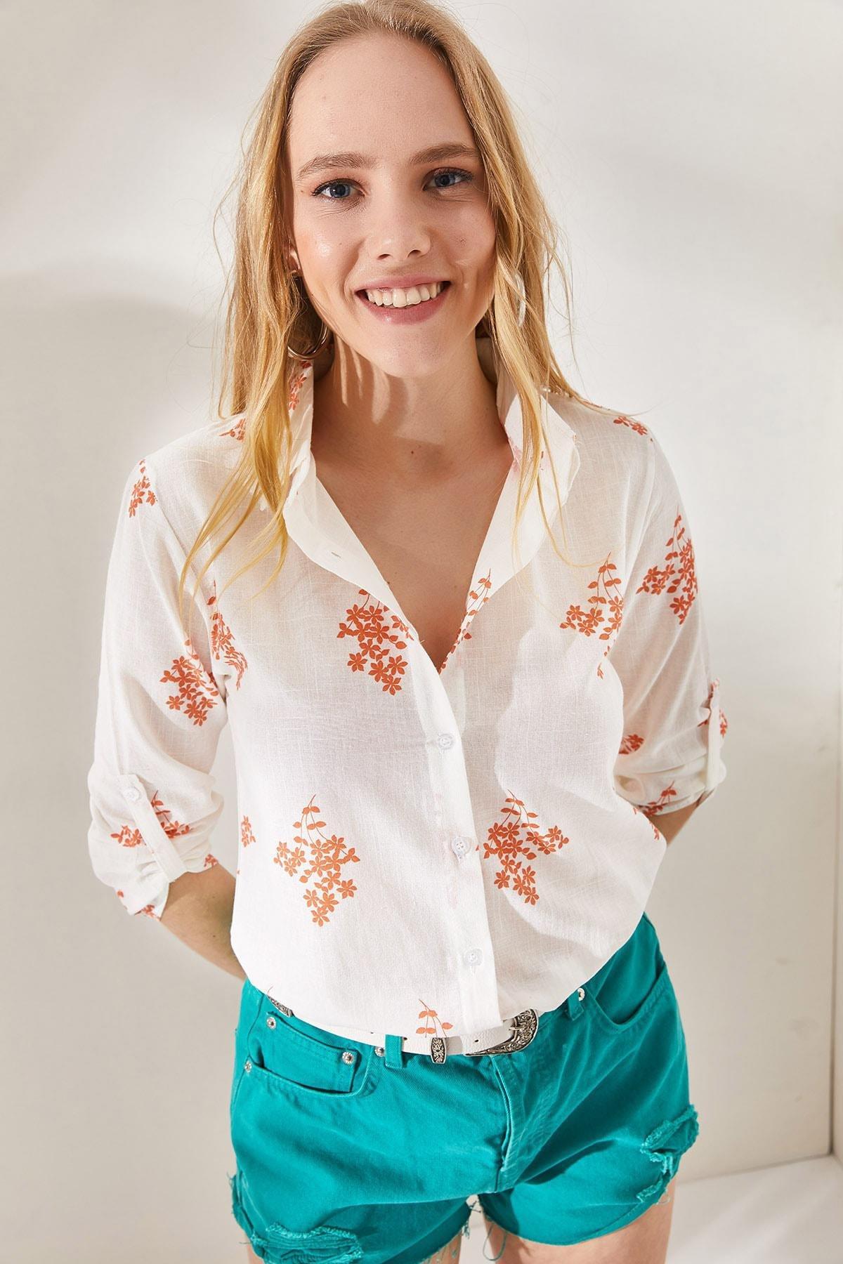 Orange Patterned Shirt, , large image number 1