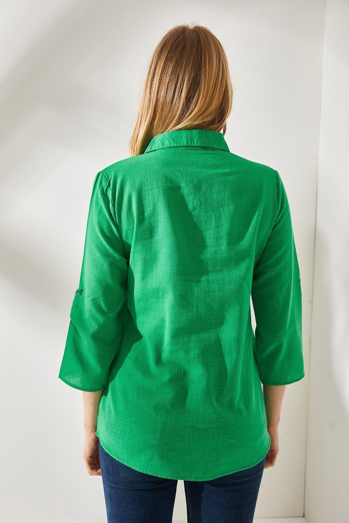 Green Buttoned Shirt, Grassgreen, large image number 4