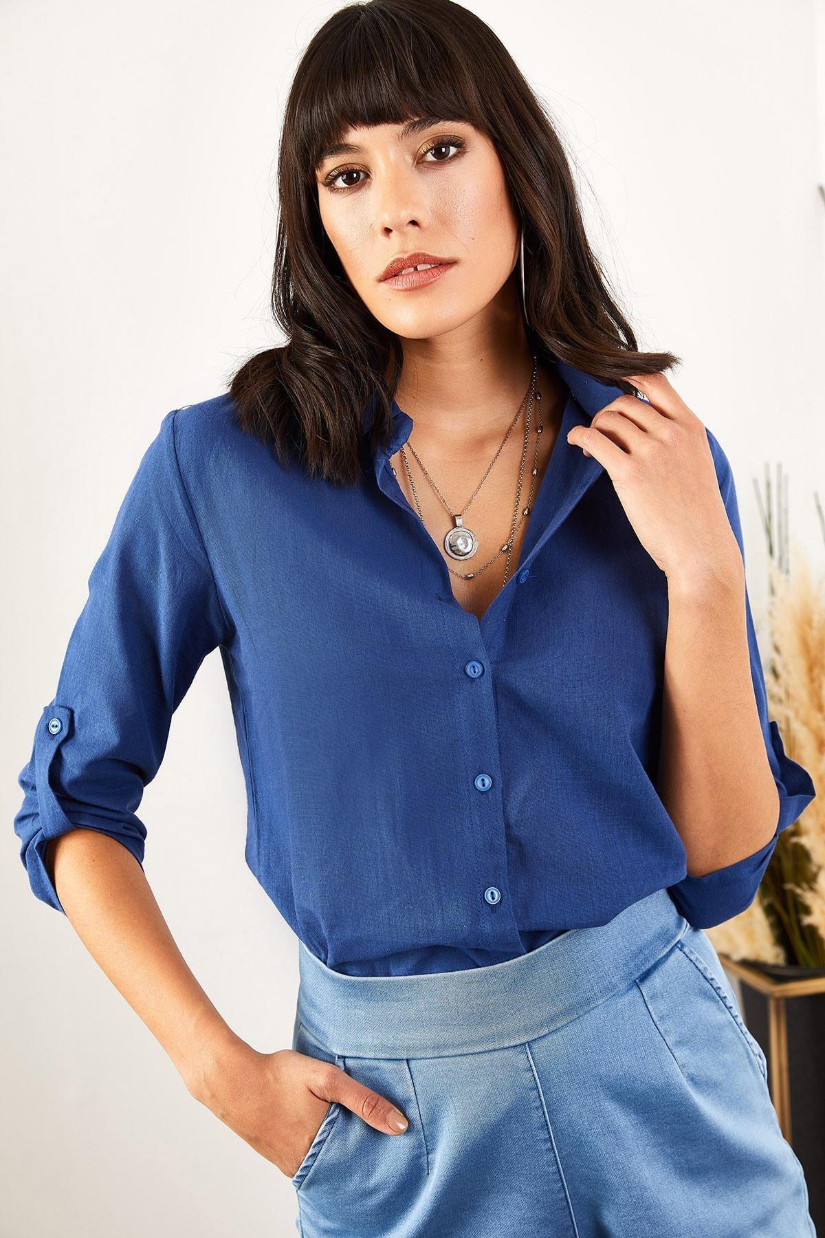 Blue Regular Shirt, Sax Blue, medium