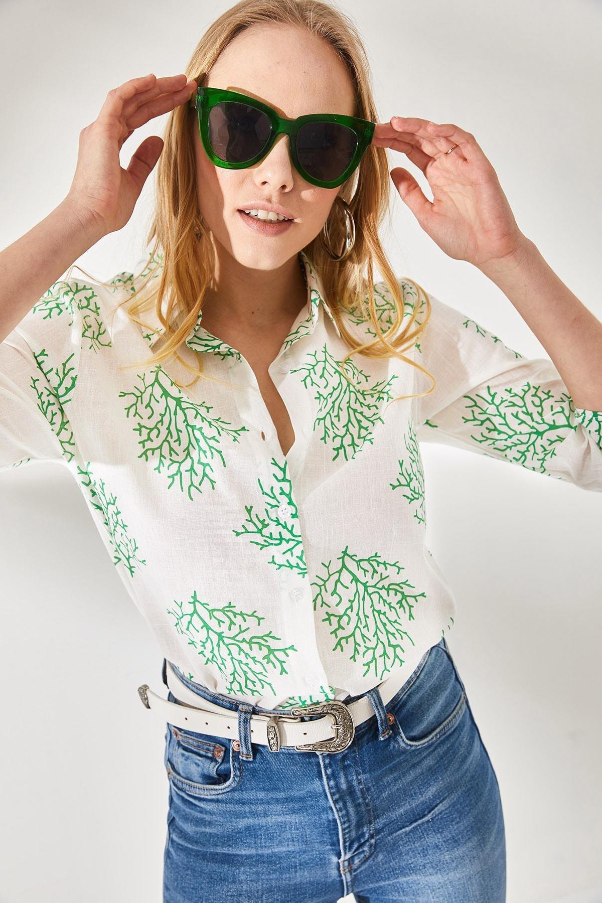 Bush Green Ethnic Print Shirt, , large image number 3