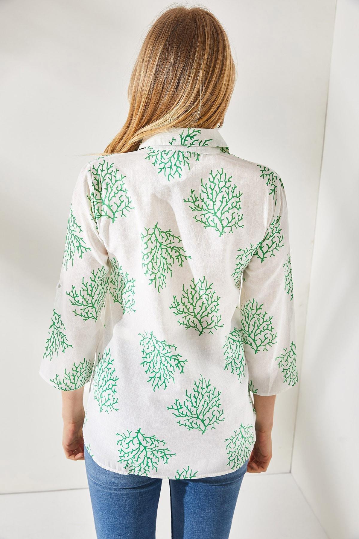 Bush Green Ethnic Print Shirt, , large image number 4