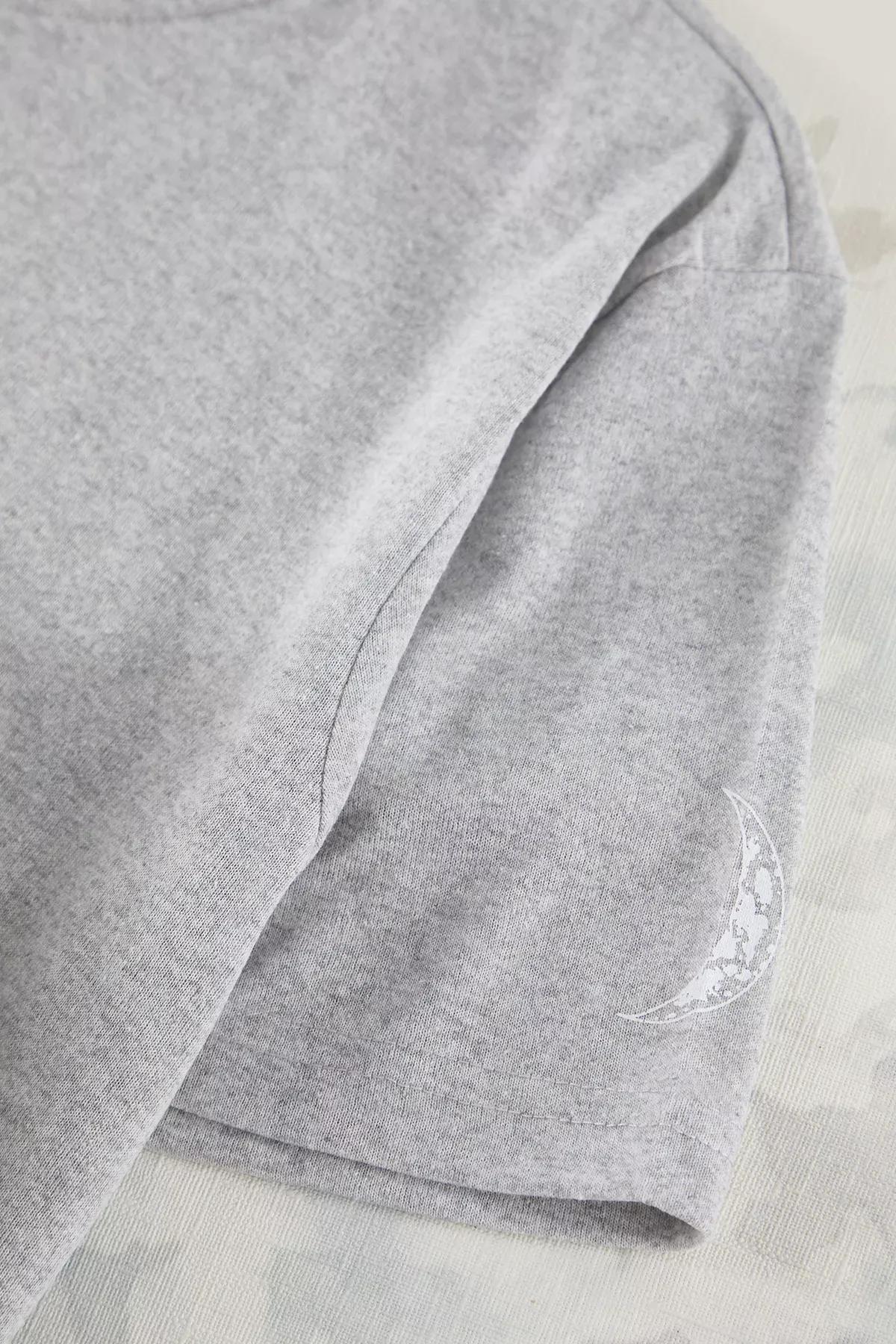 Grey Striped Shorts Pajama Set, , large image number 2