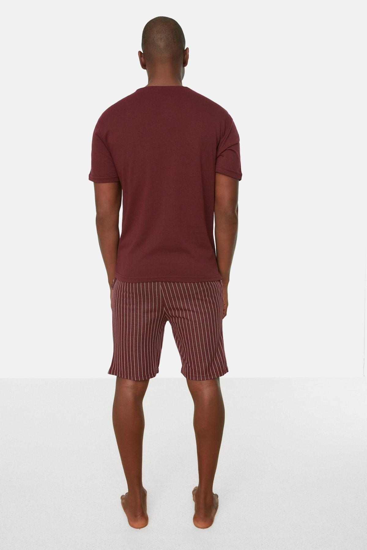 Burgundy Striped Pajama Set, , large image number 8