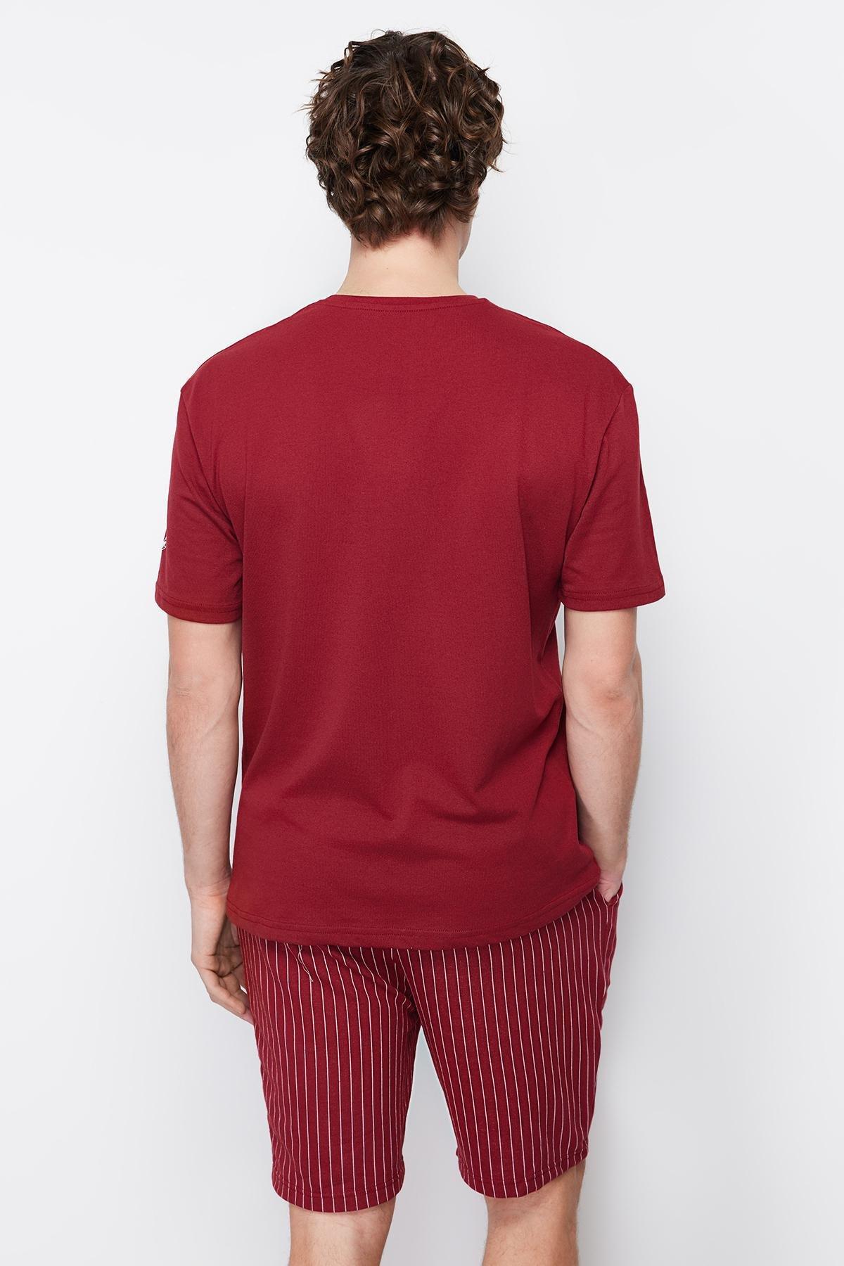 Burgundy Striped Pajama Set, , large image number 9