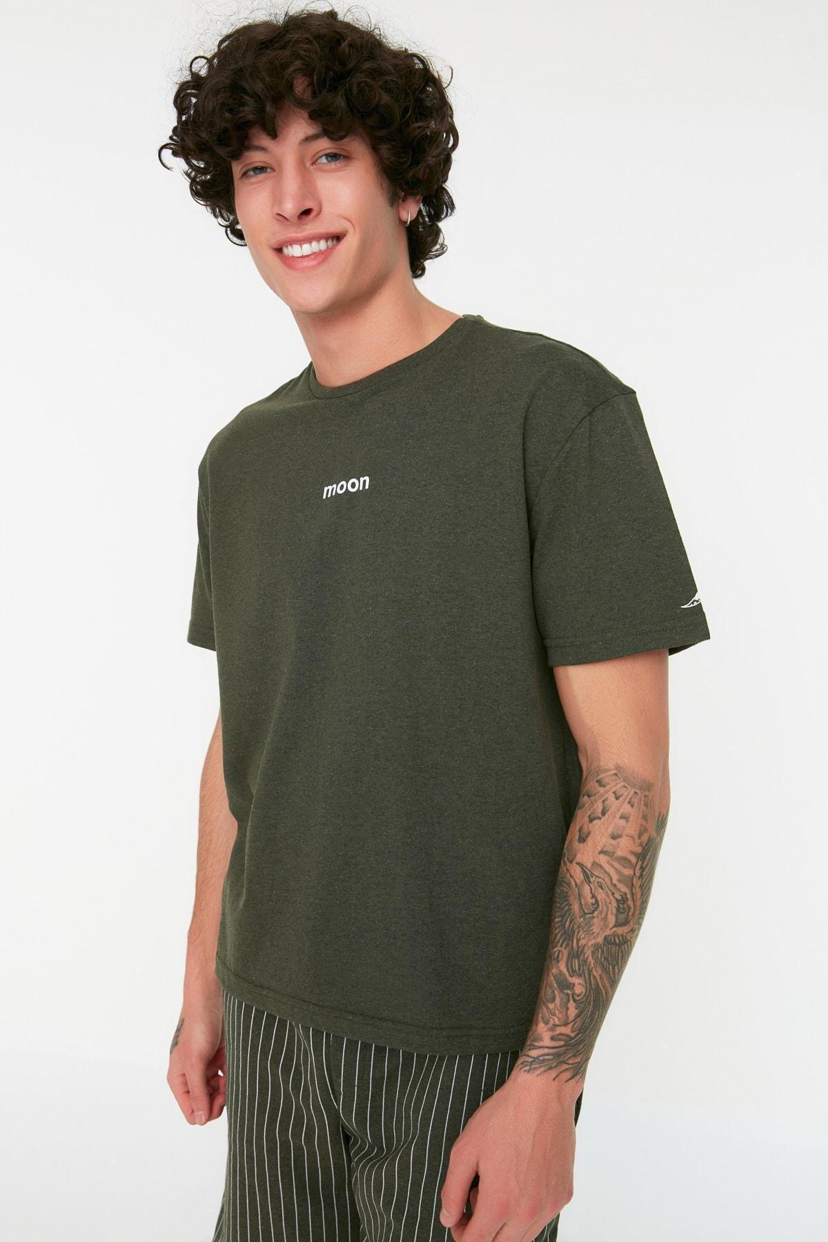Khaki Striped Pyjama Set, , large image number 0