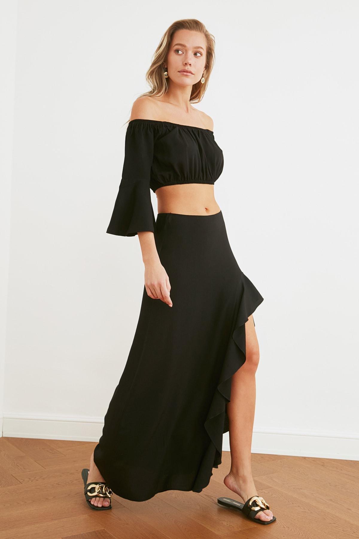 Black Maxi Skirt, , large image number 6