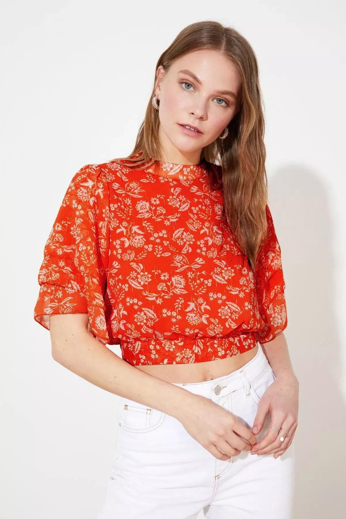 Multicolour Floral Blouse, Multicolor, large image number 1