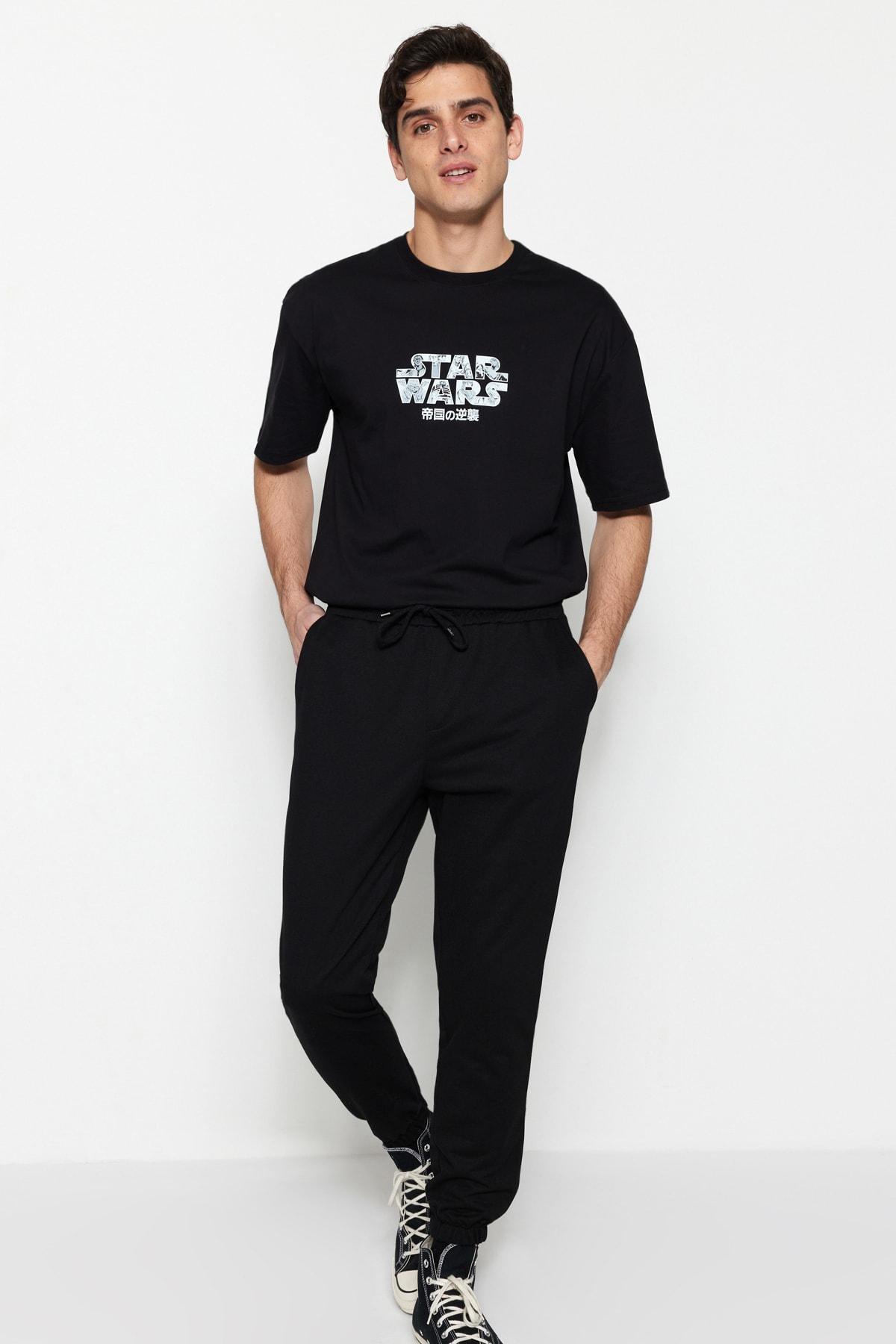 Black Joggers Mid Waist Sweatpants, , large image number 3
