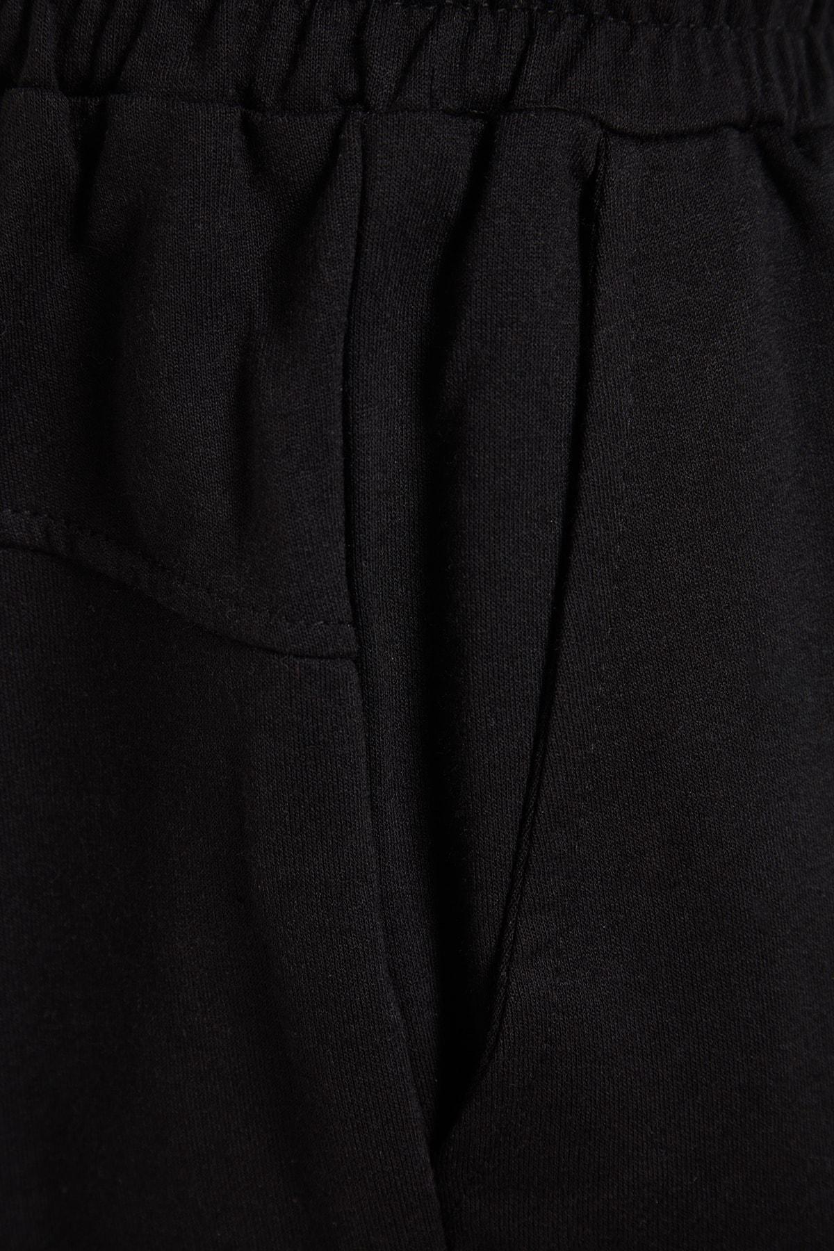 Black Joggers Mid Waist Sweatpants, , large image number 5