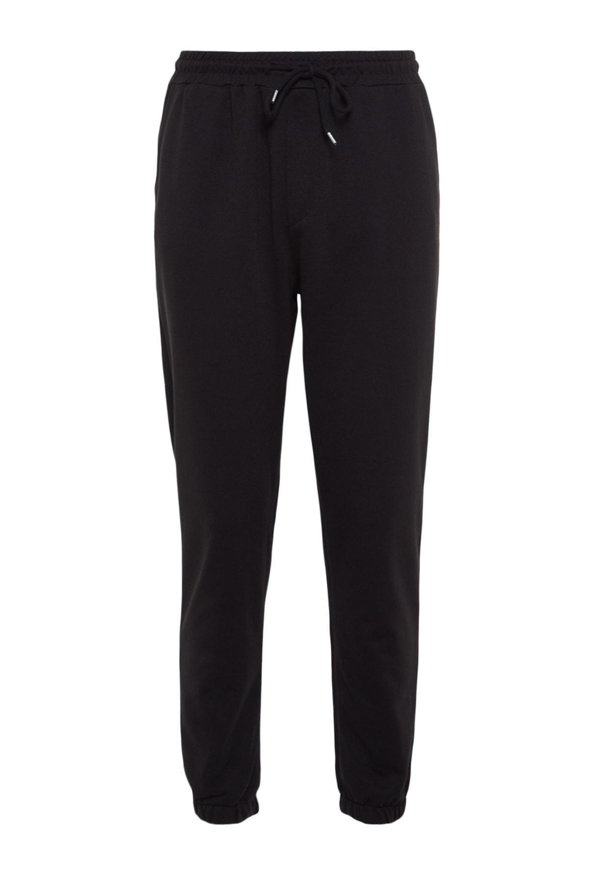 Black Joggers Mid Waist Sweatpants, , large image number 7