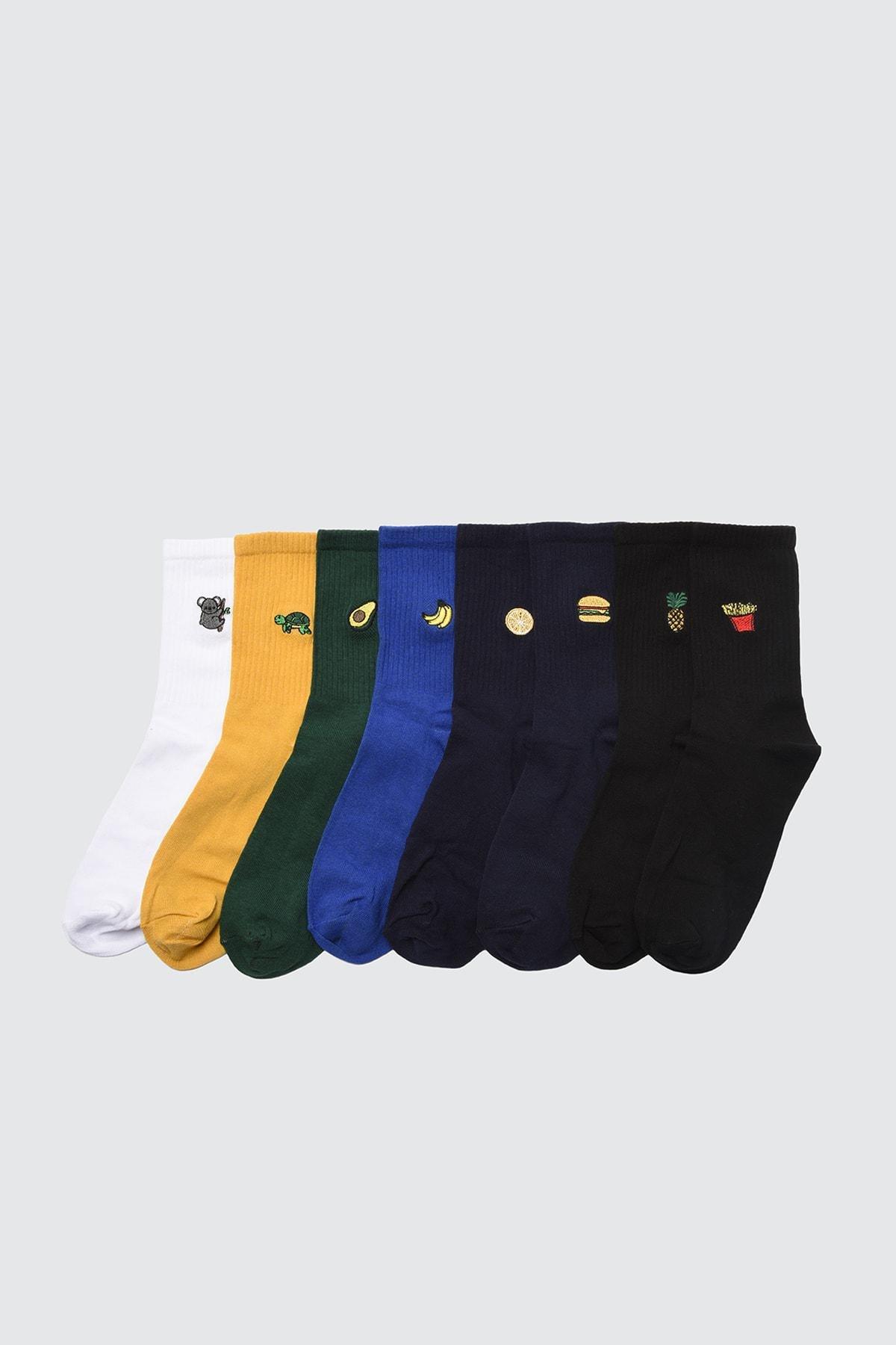 Multicolour Printed Socks, Set Of 8, , large image number 0
