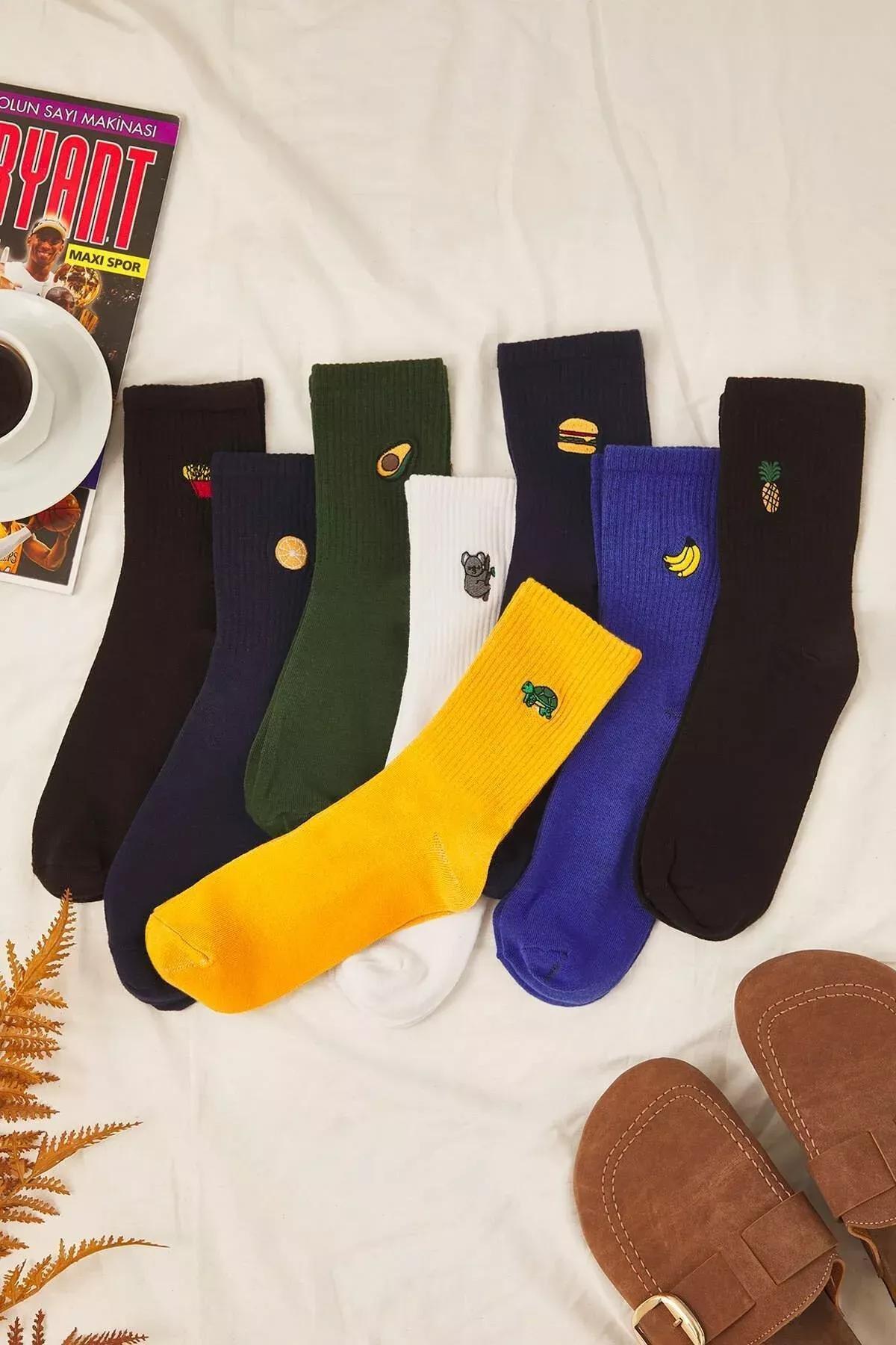 Multicolour Printed Socks, Set Of 8, Multicolor, large image number 1