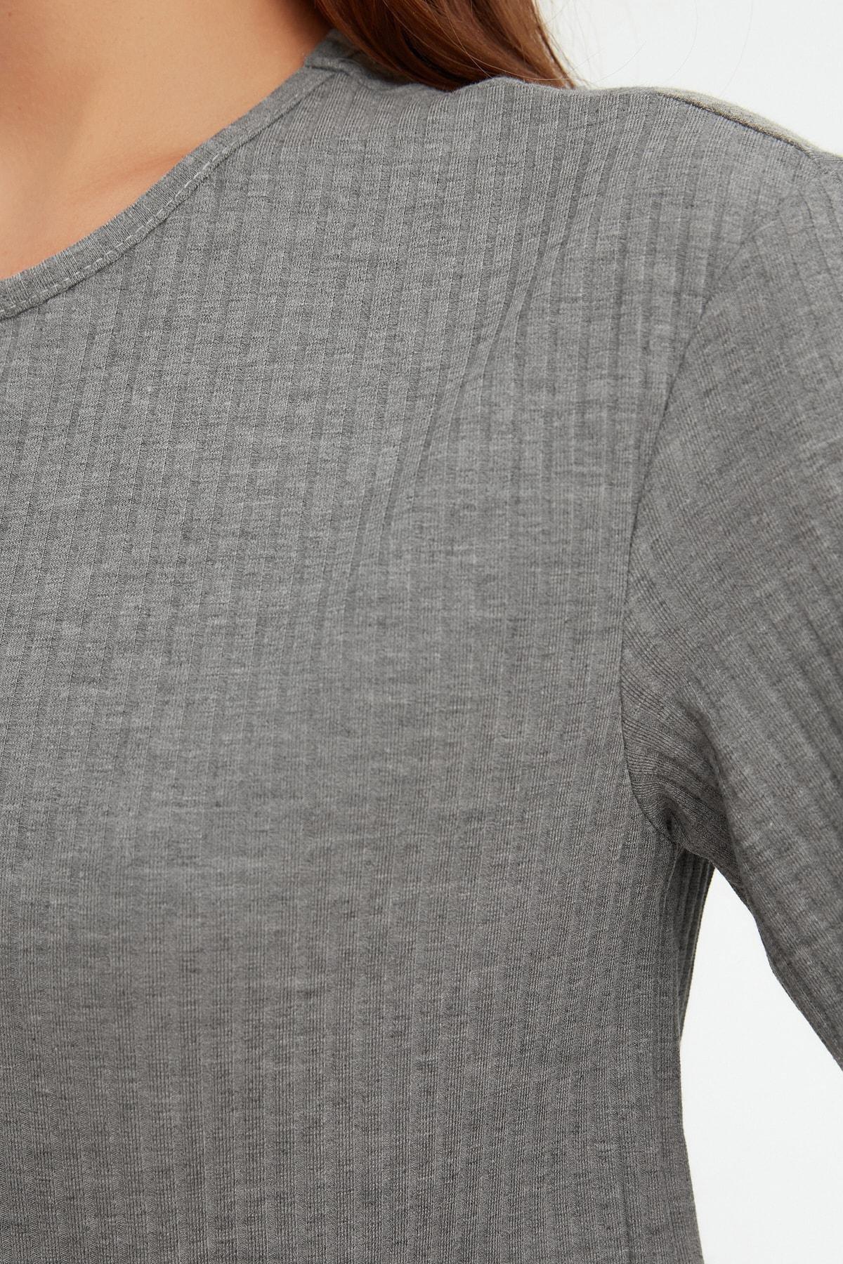 Grey Plain Pajama Set, , large image number 4