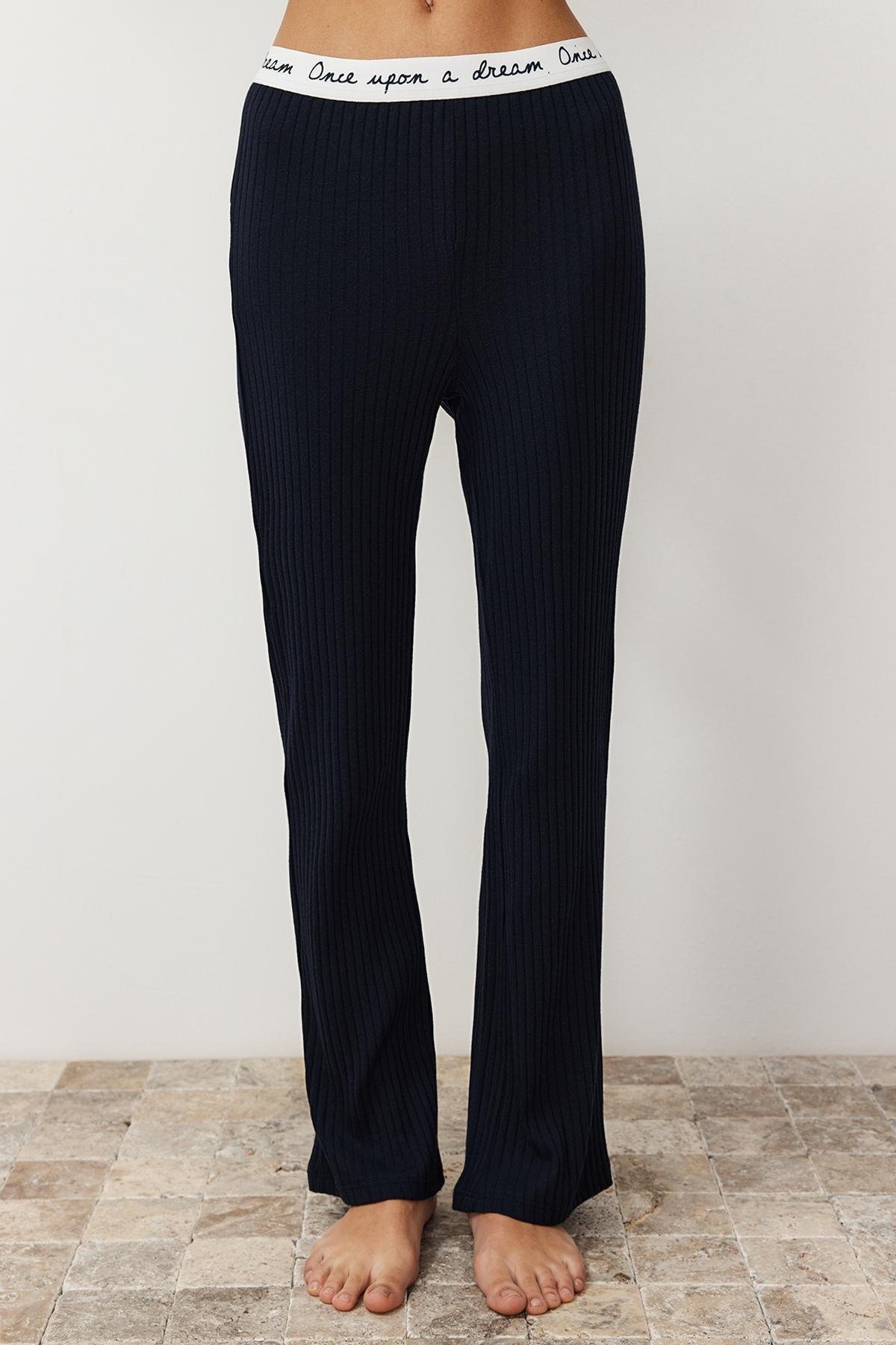 Navy Crew Neck Pajama Set, , large image number 9