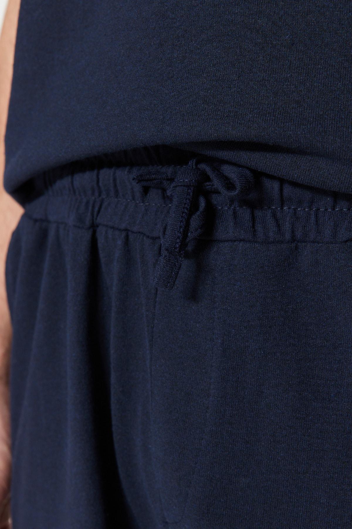 طقم بيجاما بخصر متوسط الارتفاع بطبعة، كحلي, Dark blue, large image number 3