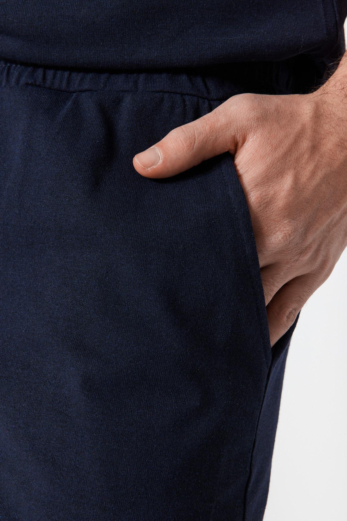 طقم بيجاما بخصر متوسط الارتفاع بطبعة، كحلي, Dark blue, large image number 4