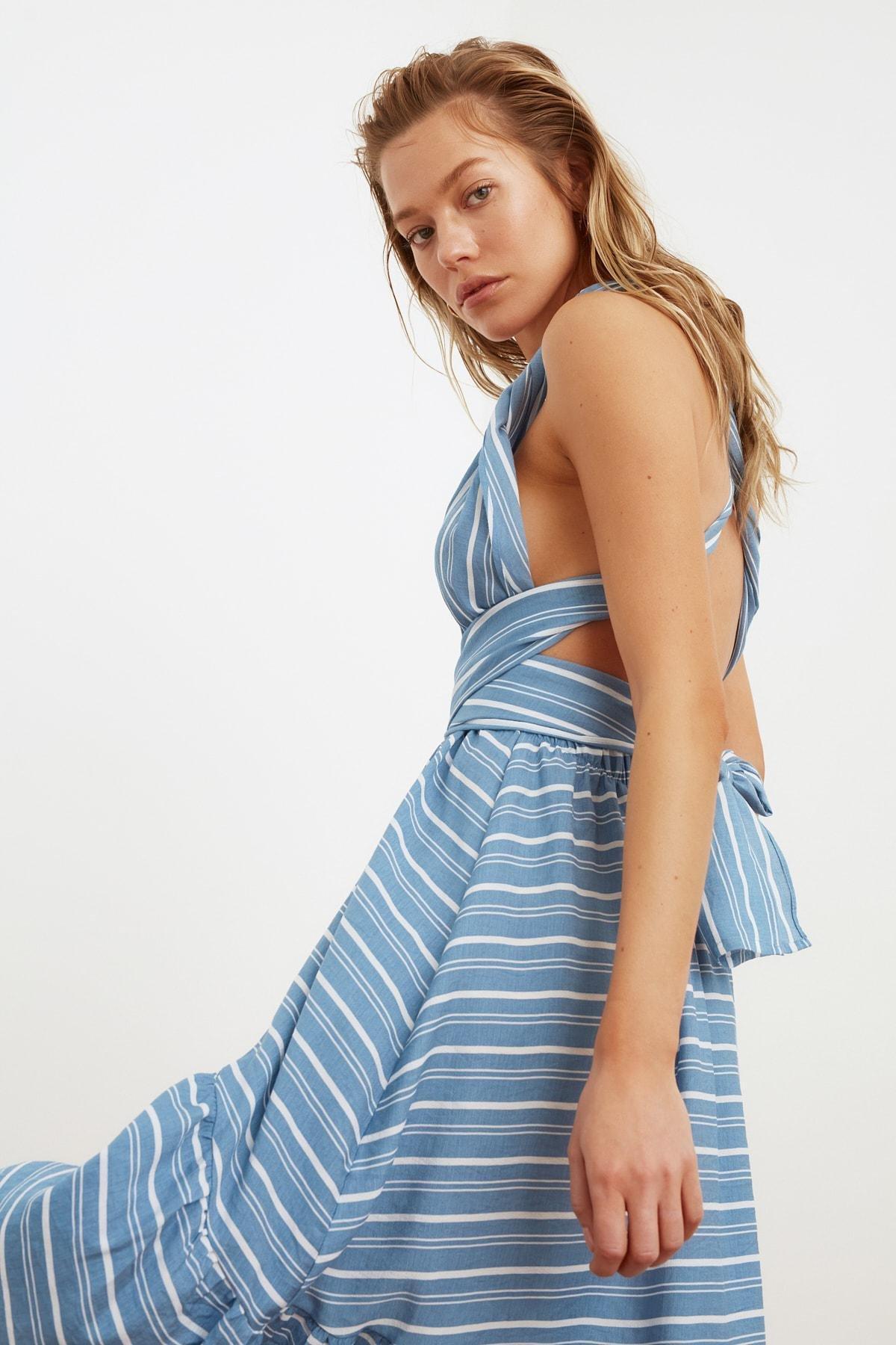 Blue A-Line Dress, , large image number 2