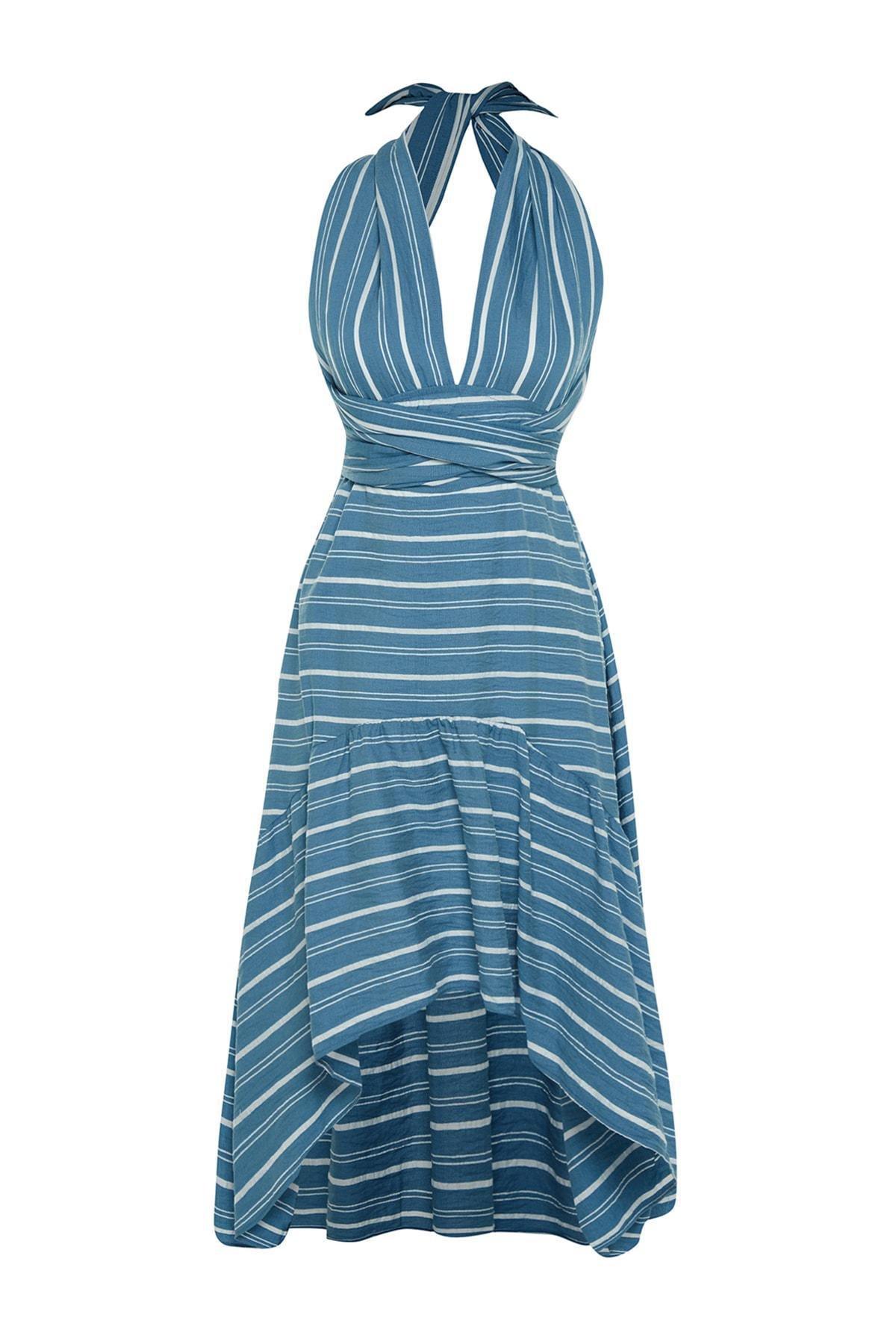 Blue A-Line Dress, , large image number 5