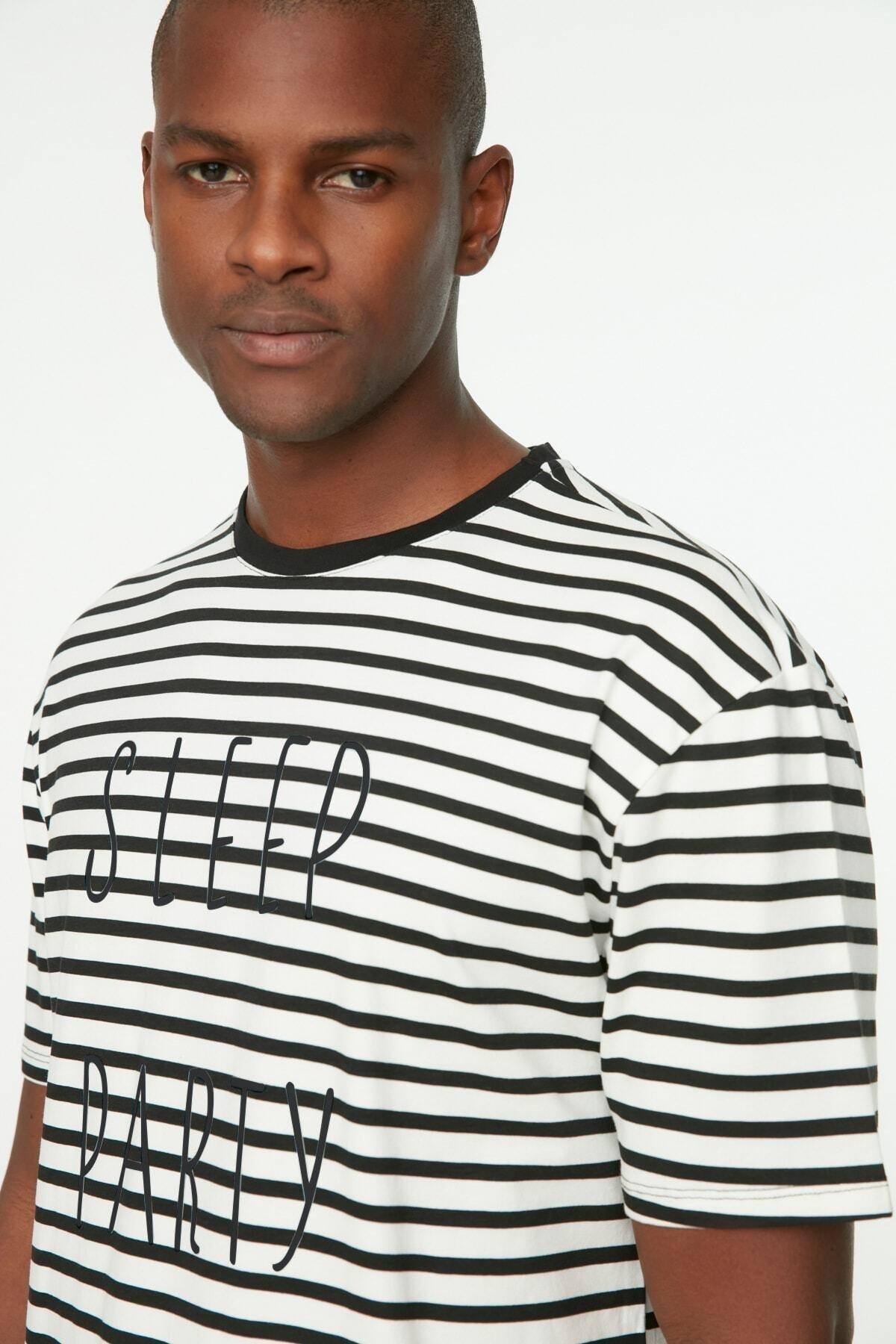 Black Striped Pajama Set, , large image number 1