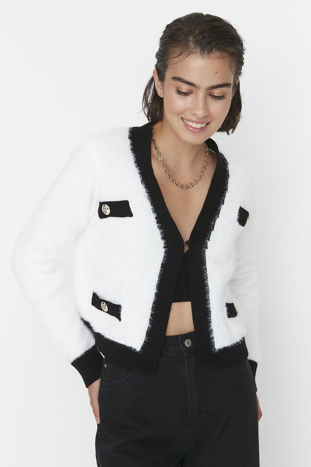 Beige V-Neck Cardigan, , large image number 0