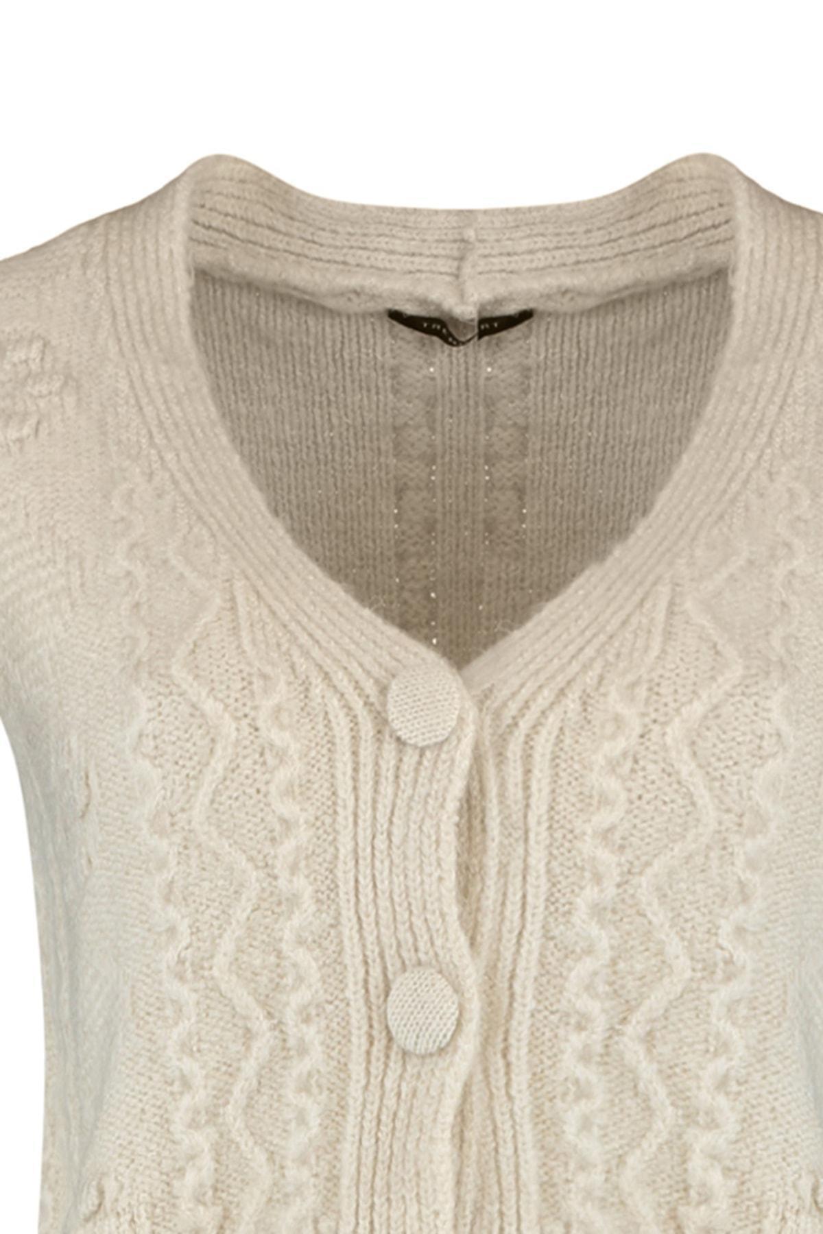 Beige V-Neck Dress, , large image number 11