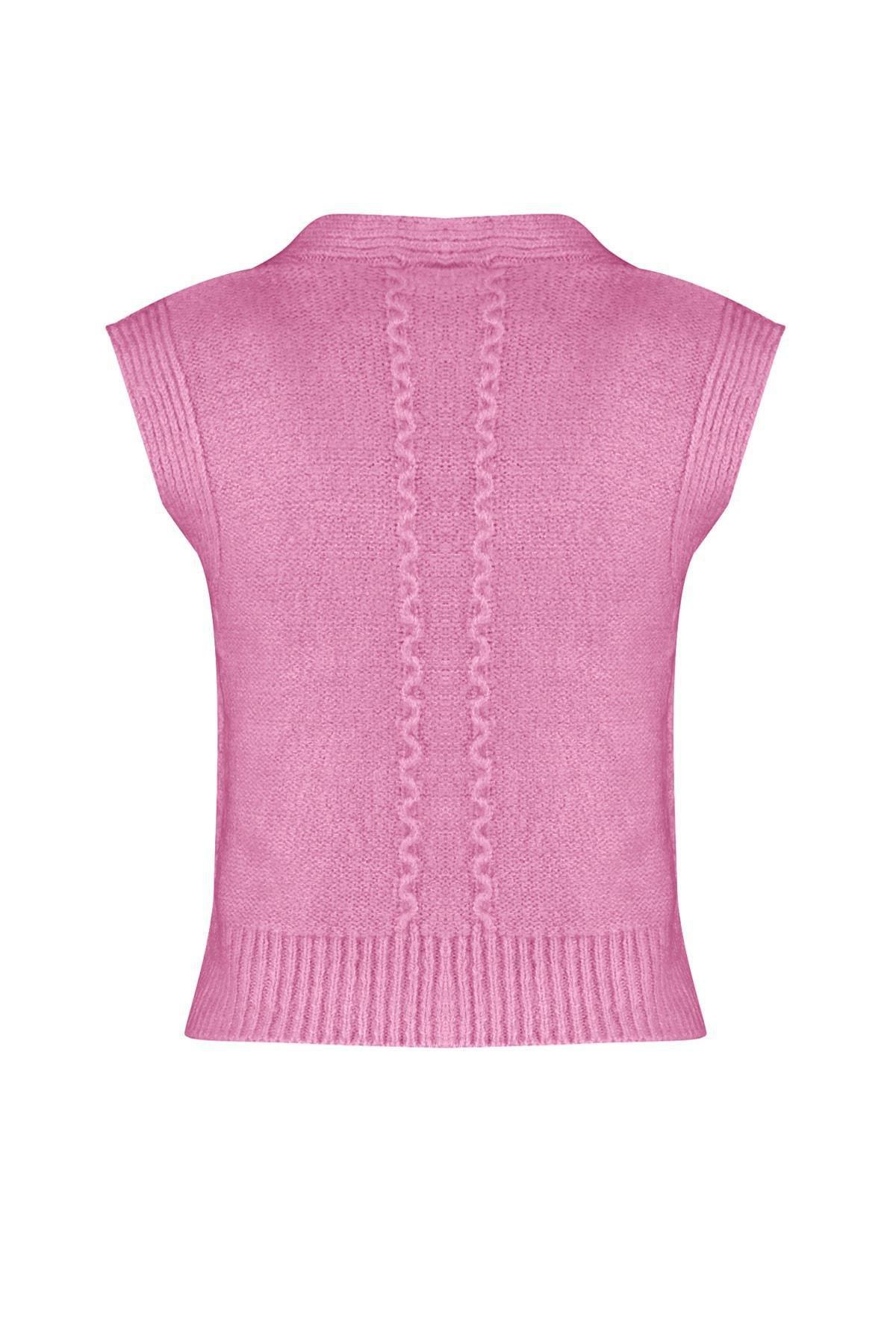Pink Textured Crochet Sweater, Pink, large image number 7