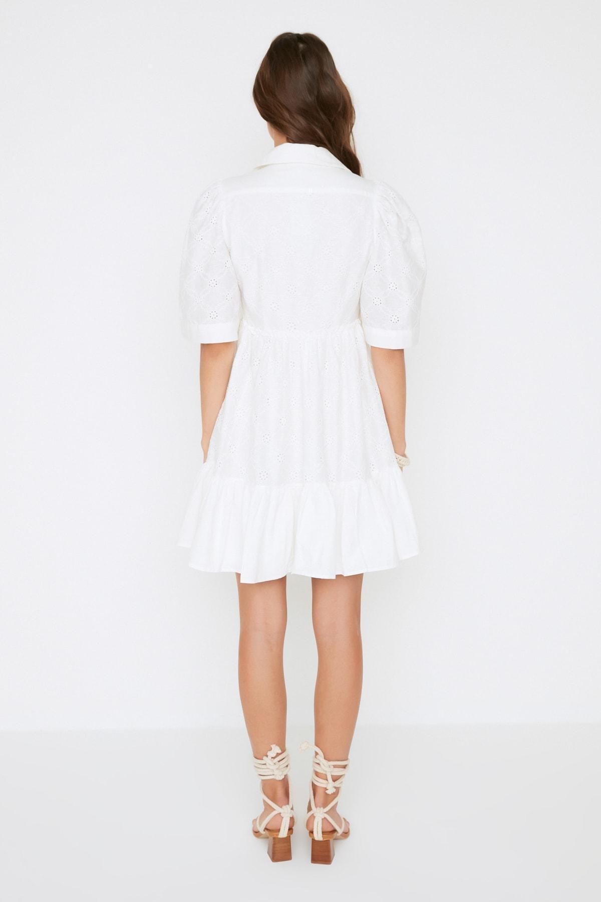 Trendyol - White Skater Mini Dress