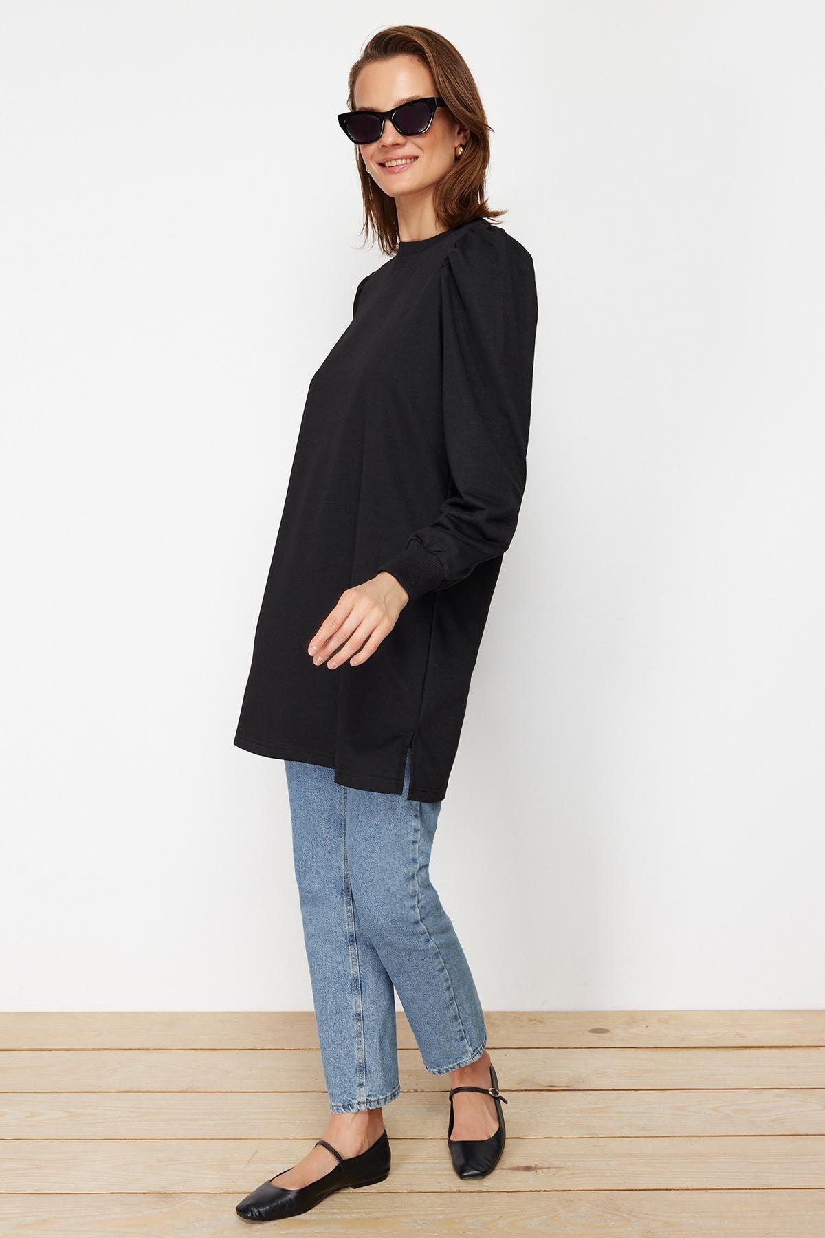 Black Regular Crew Neck Tunic, , large image number 0