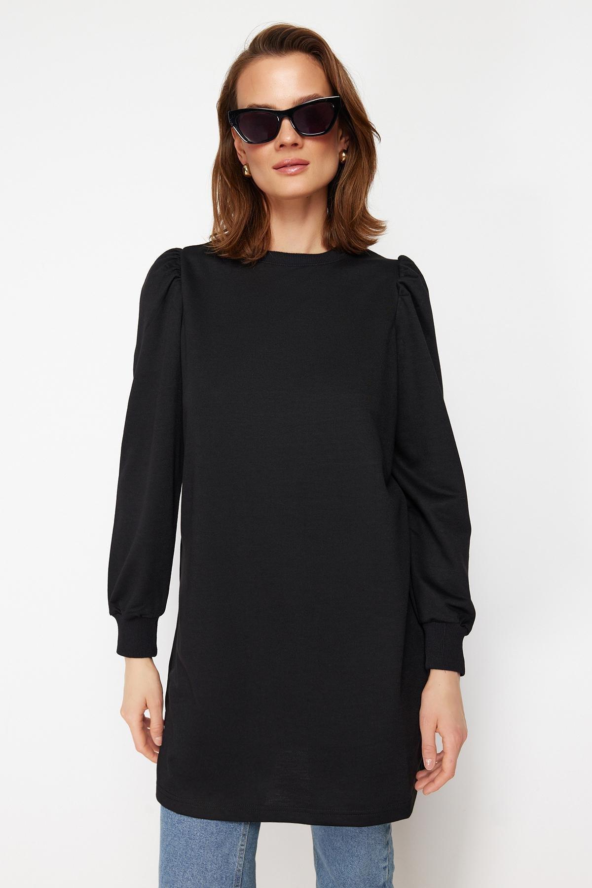 Black Regular Crew Neck Tunic, , large image number 1
