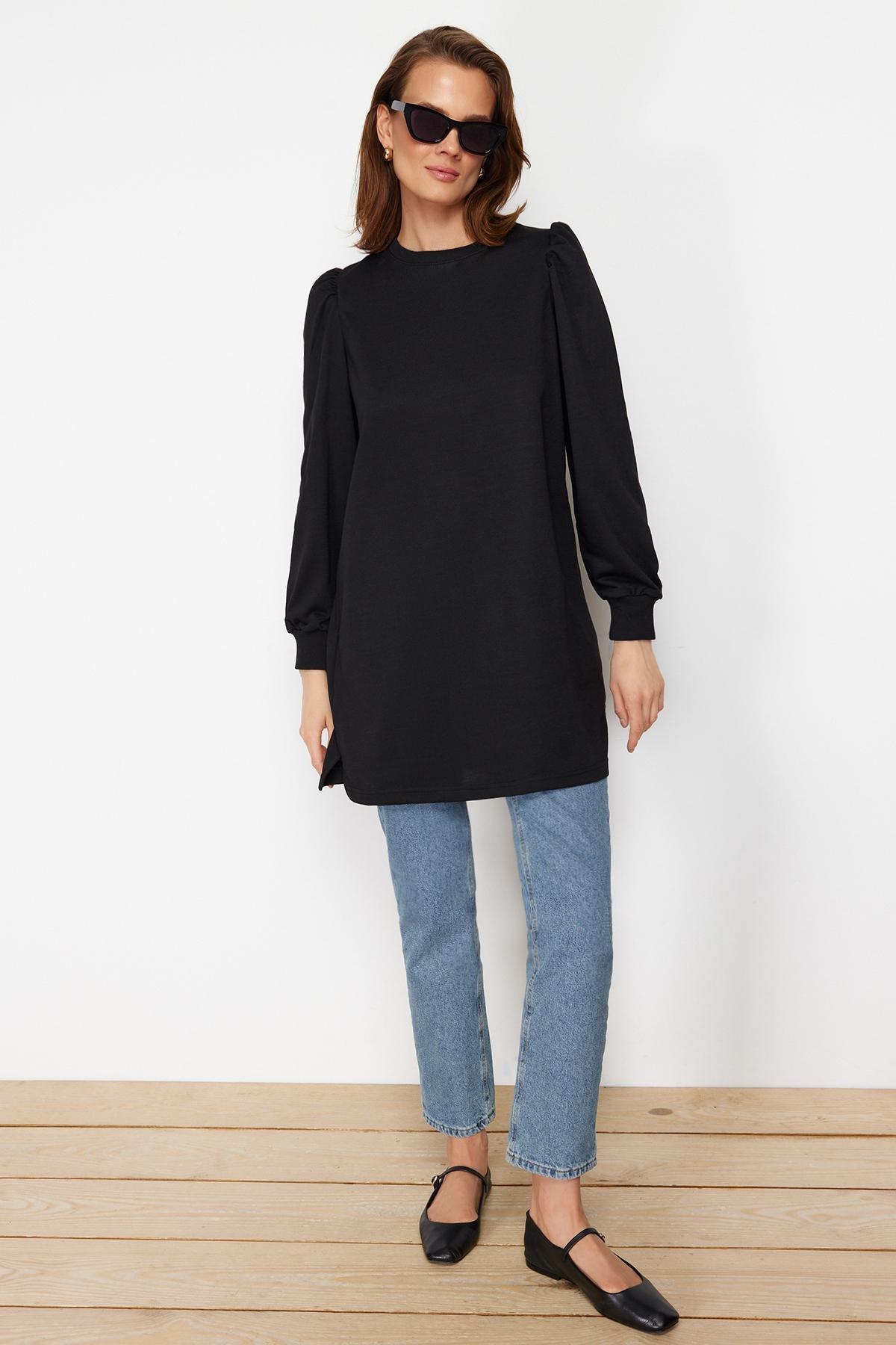 Black Regular Crew Neck Tunic, , large image number 2