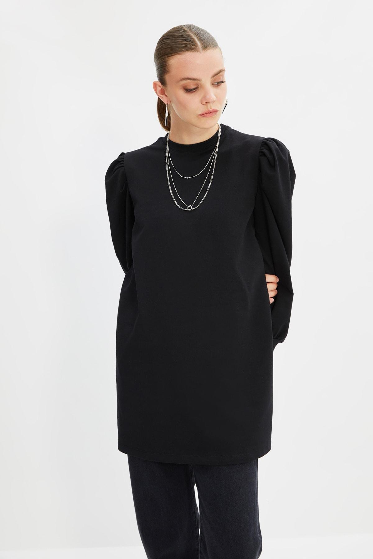 Black Regular Crew Neck Tunic, , large image number 6