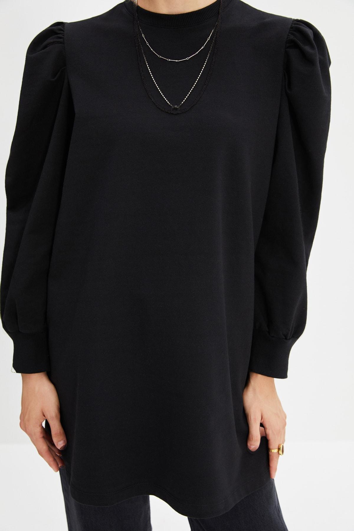 Black Regular Crew Neck Tunic, , large image number 7