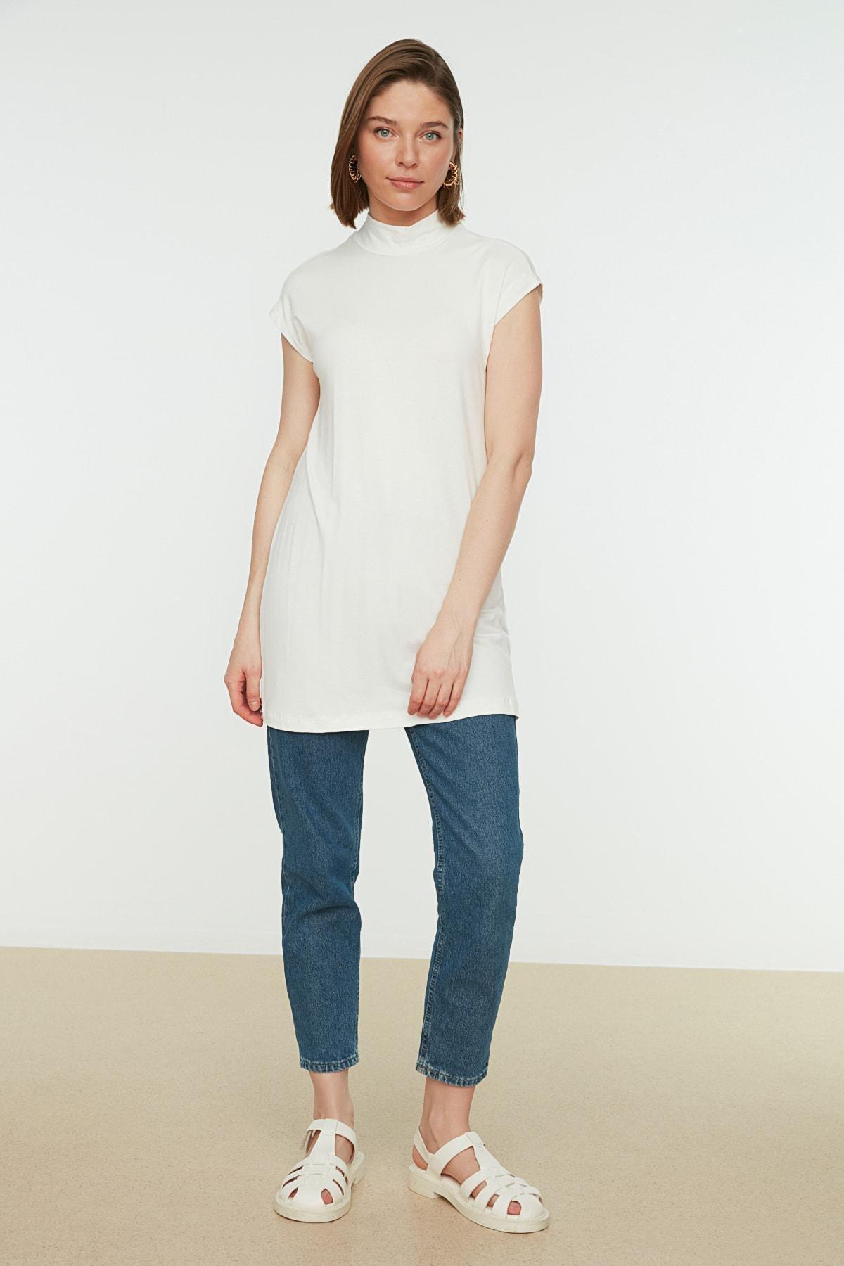 White Turtleneck Tunic, , large image number 0
