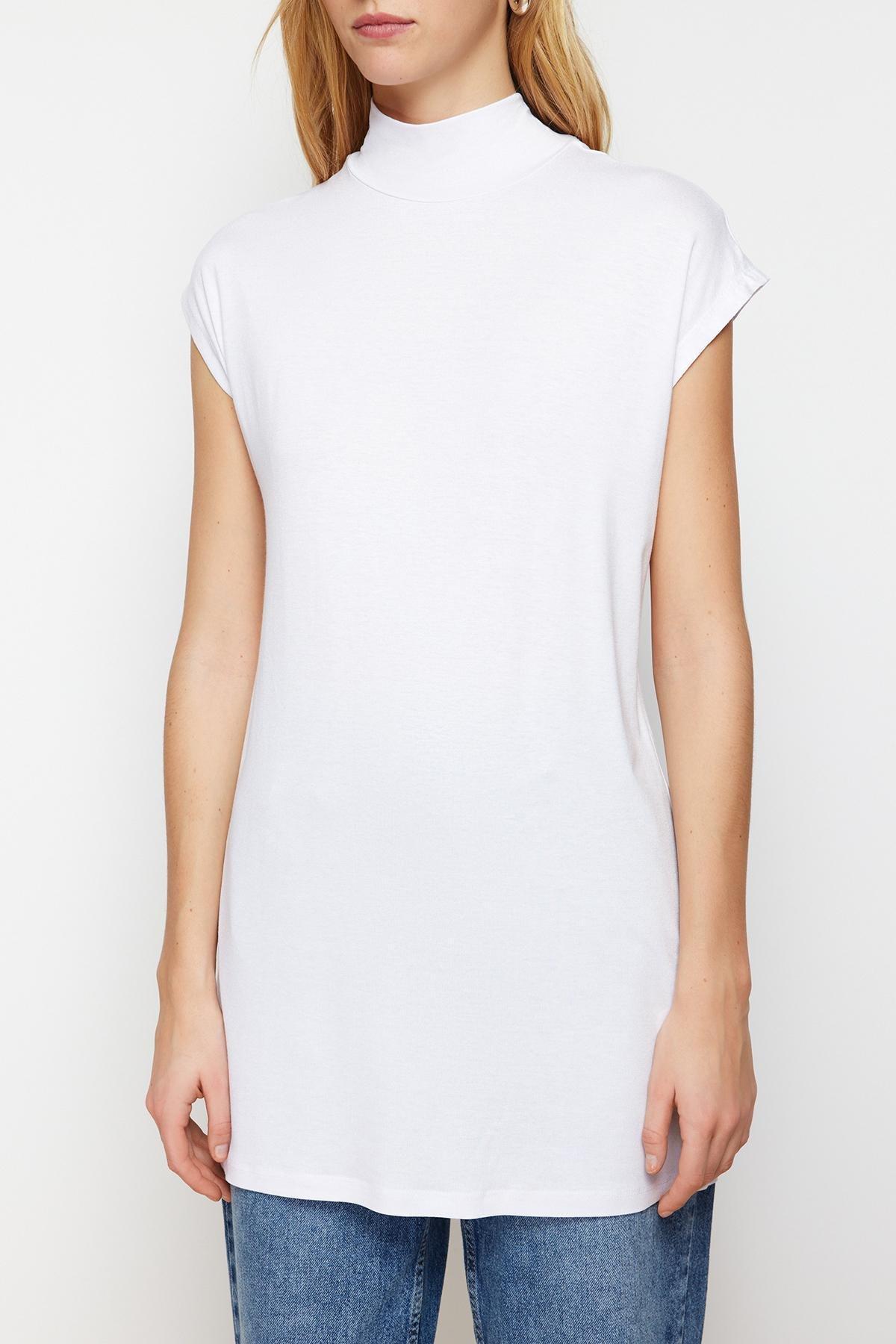 White Turtleneck Tunic, , large image number 1