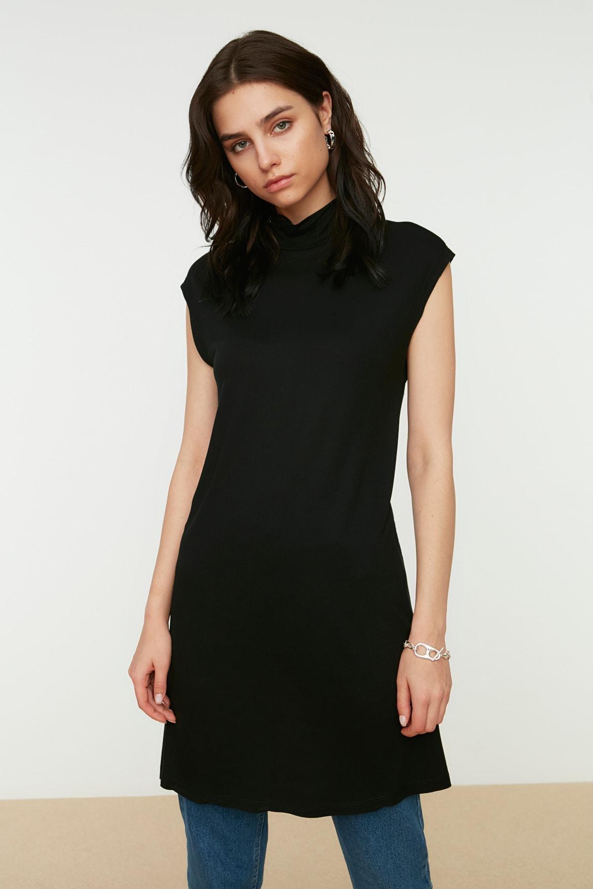 Black Turtleneck Tunic, , large image number 0