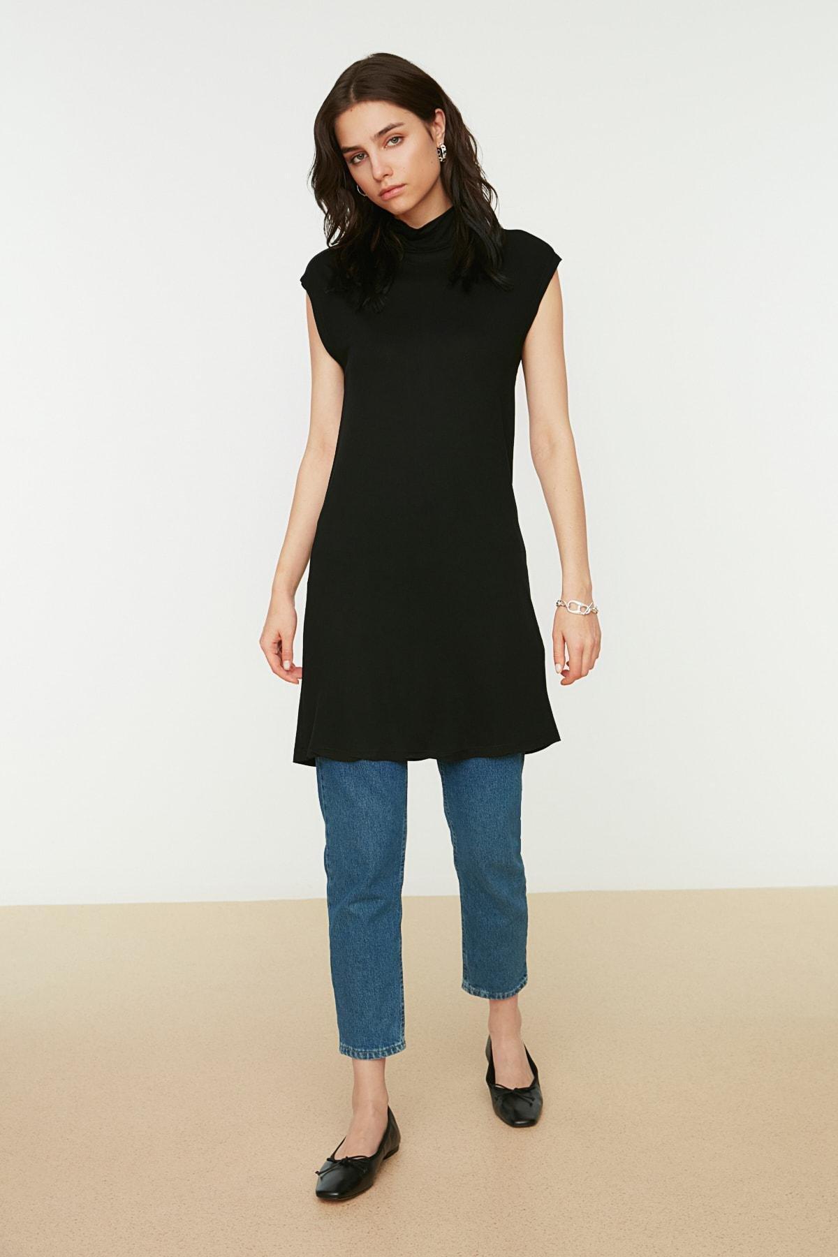 Black Turtleneck Tunic, , large image number 2