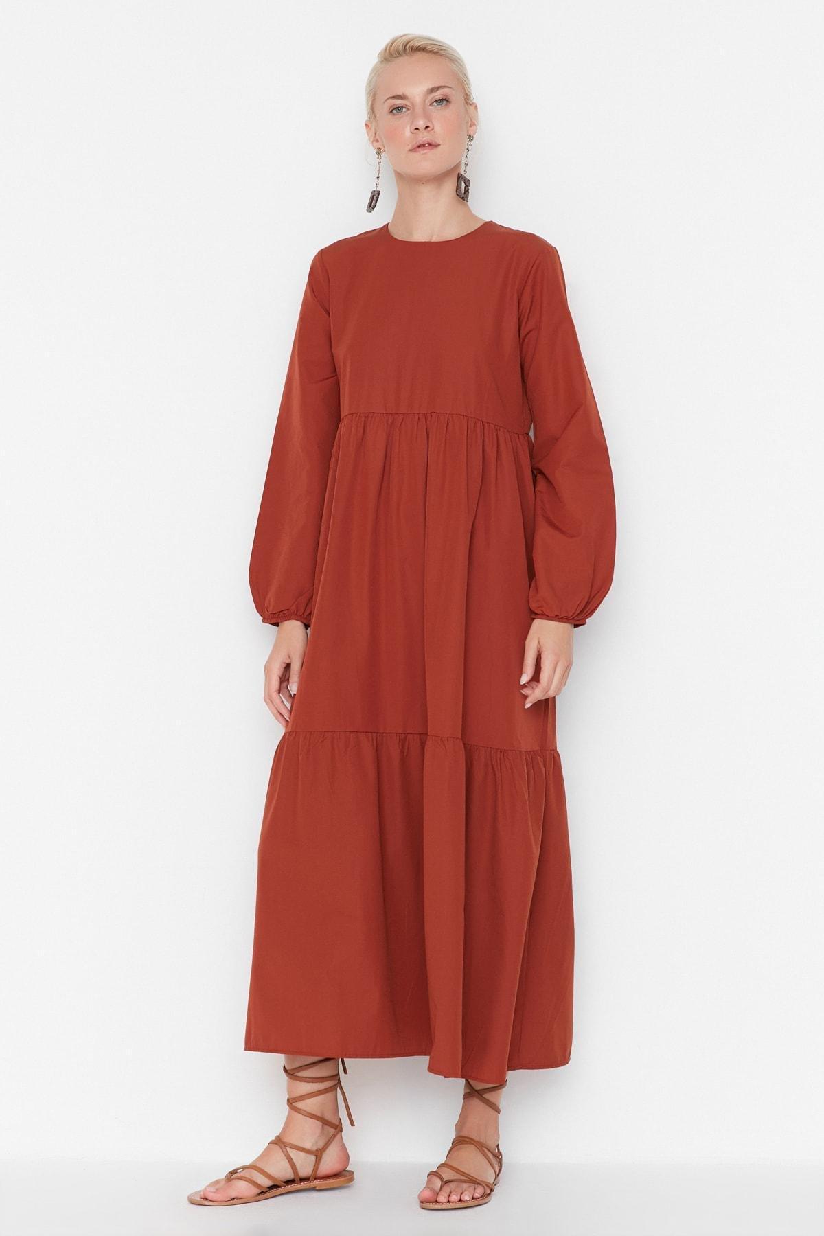 Orange Skater Maxi Dress, , large image number 0