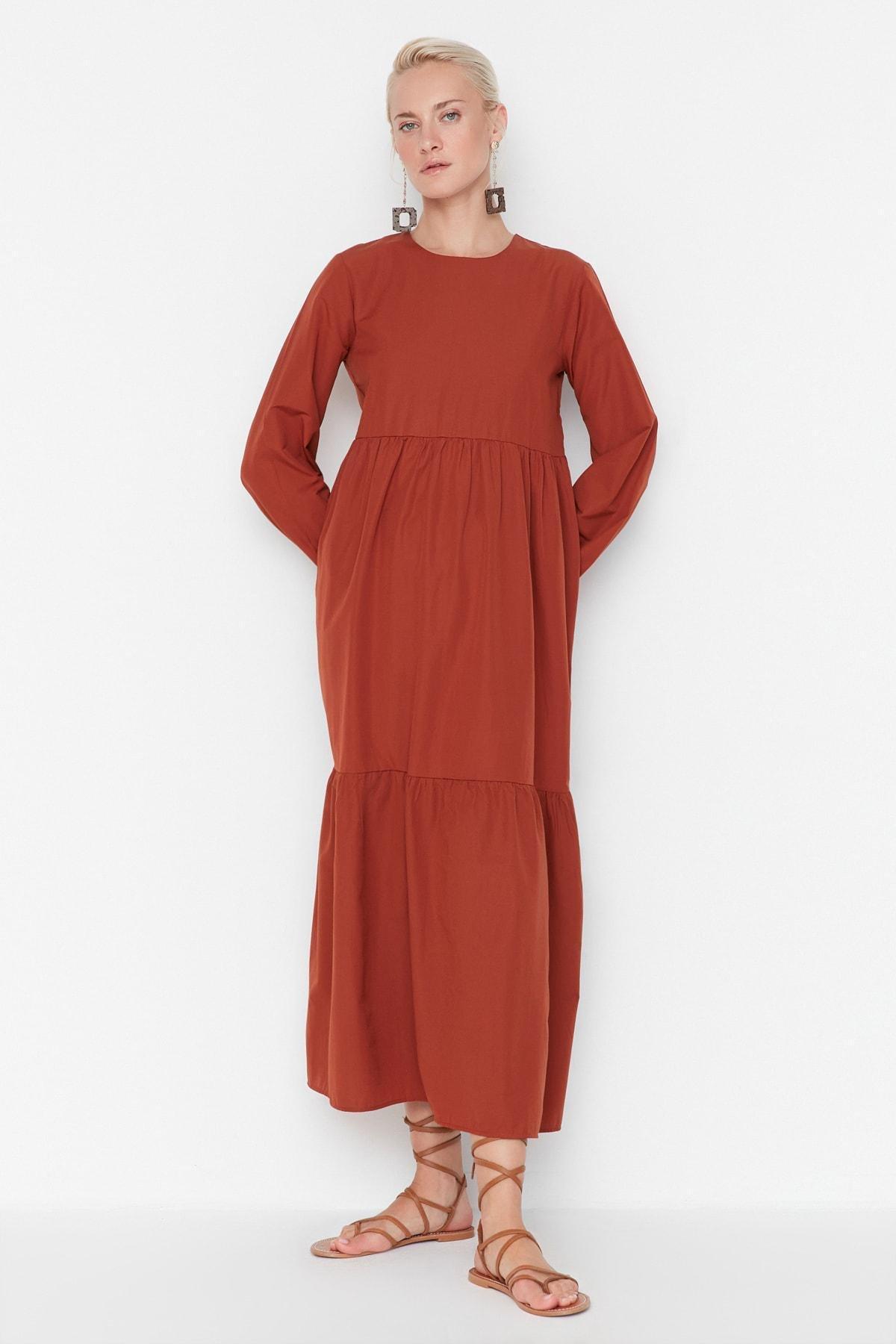 Orange Skater Maxi Dress, , large image number 1