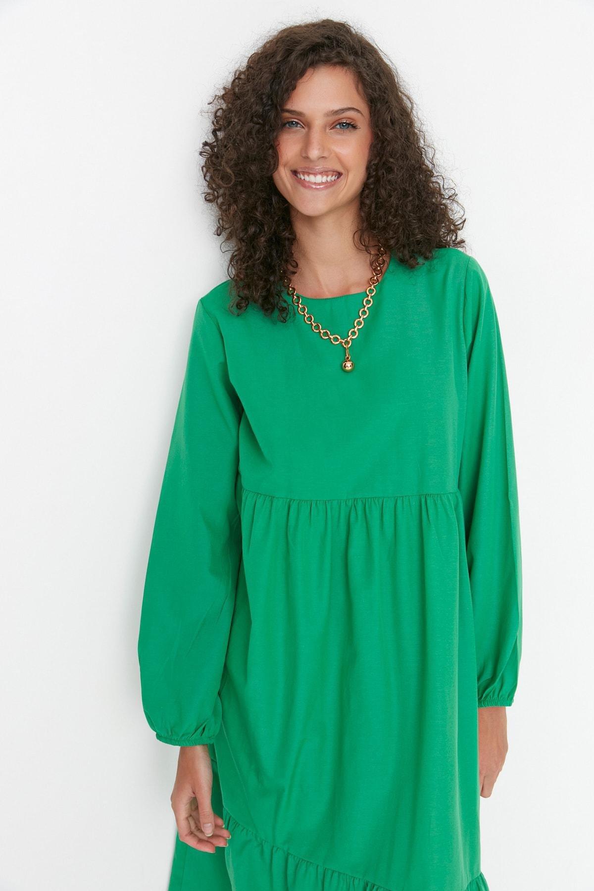 Green Skater Maxi Dress, , large image number 1