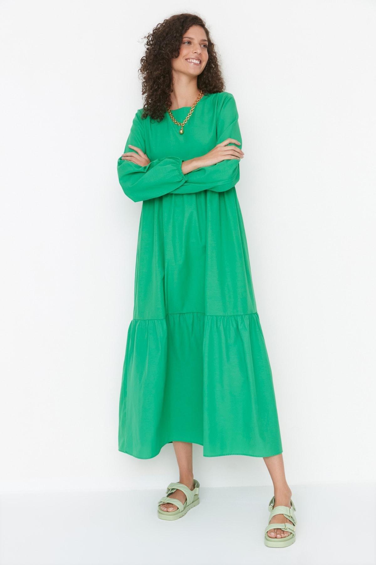 Green Skater Maxi Dress, , large image number 3