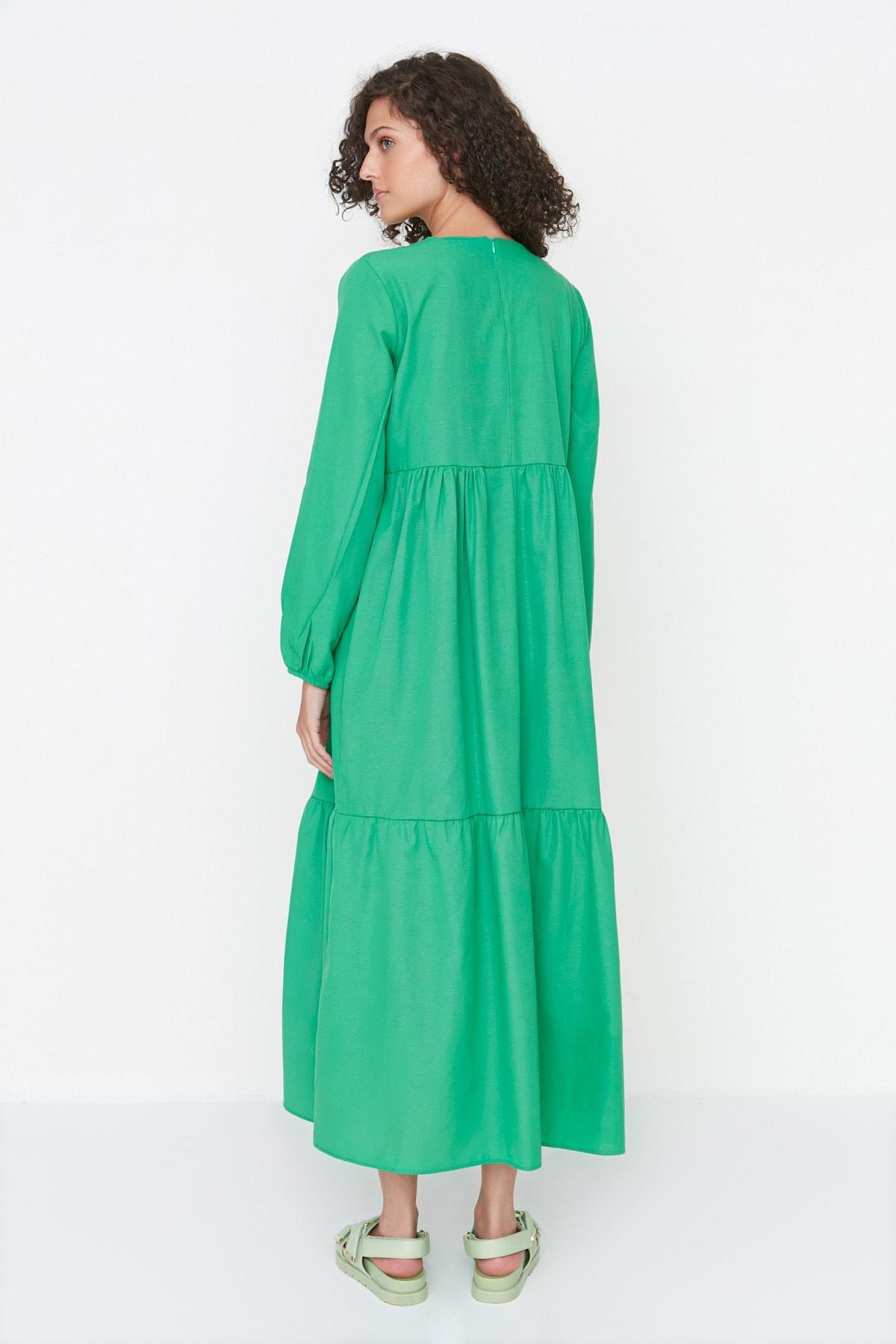 Green Skater Maxi Dress, , large image number 4